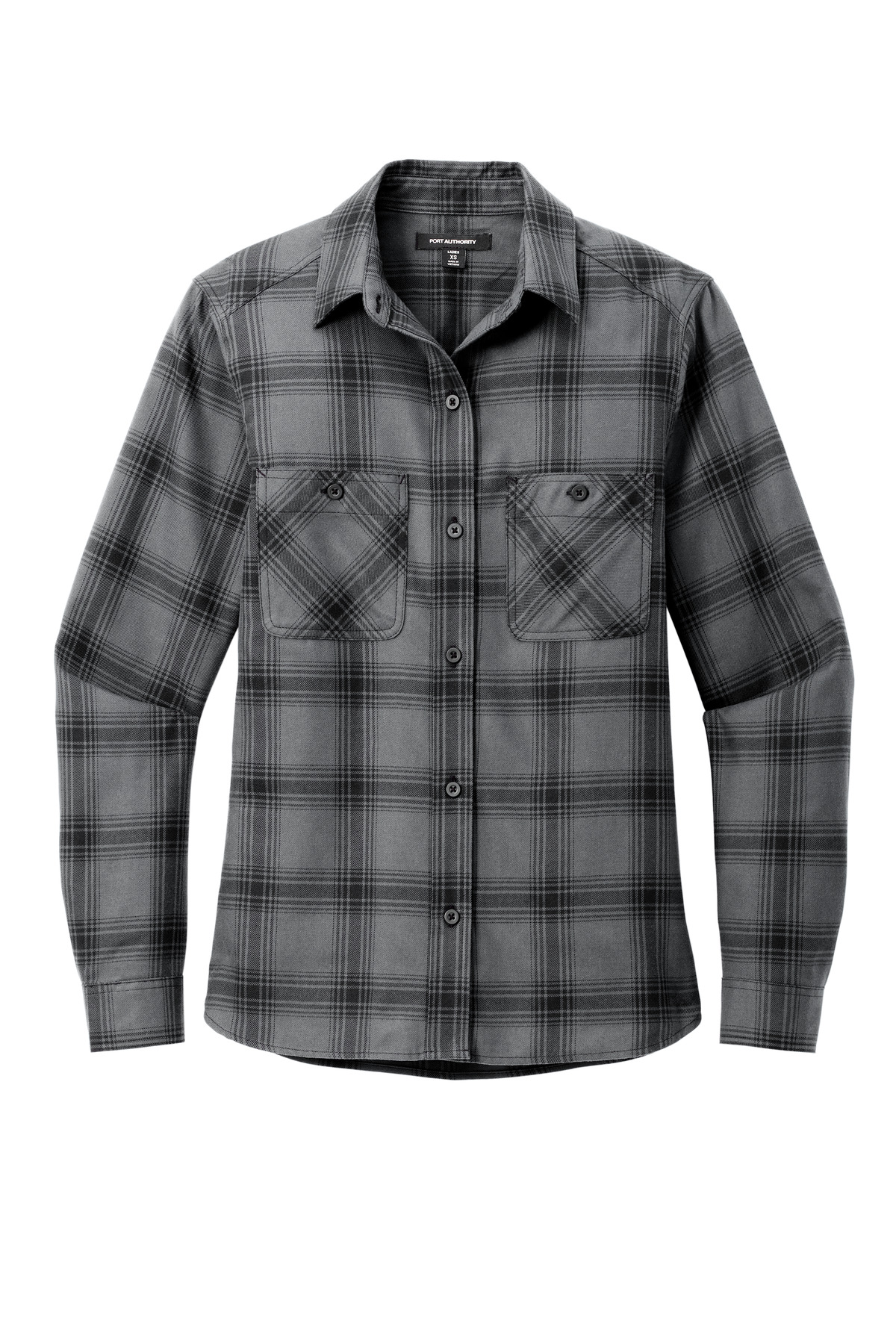 Port Authority LW669 Grey/ Black Open Plaid