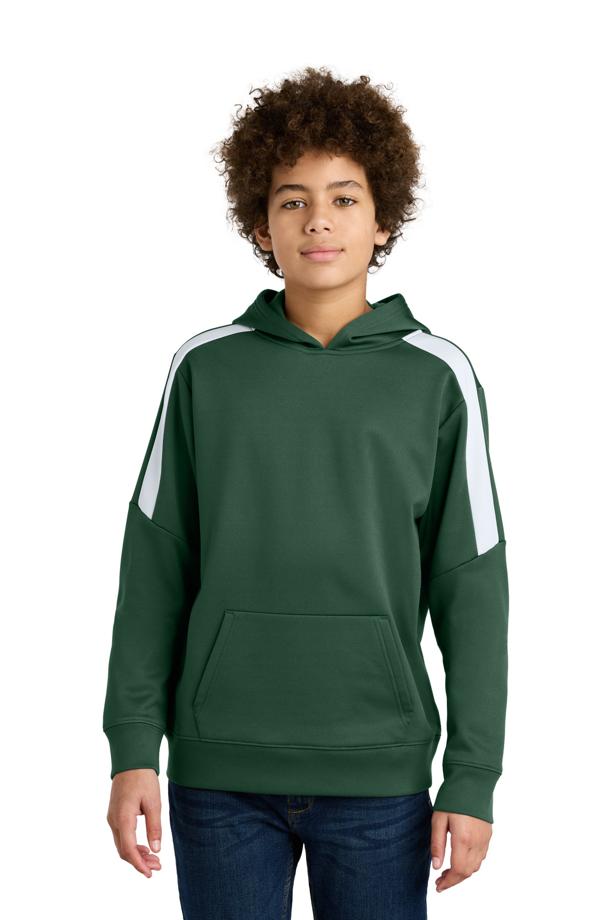 Sport-Tek YST255 Forest Green / White