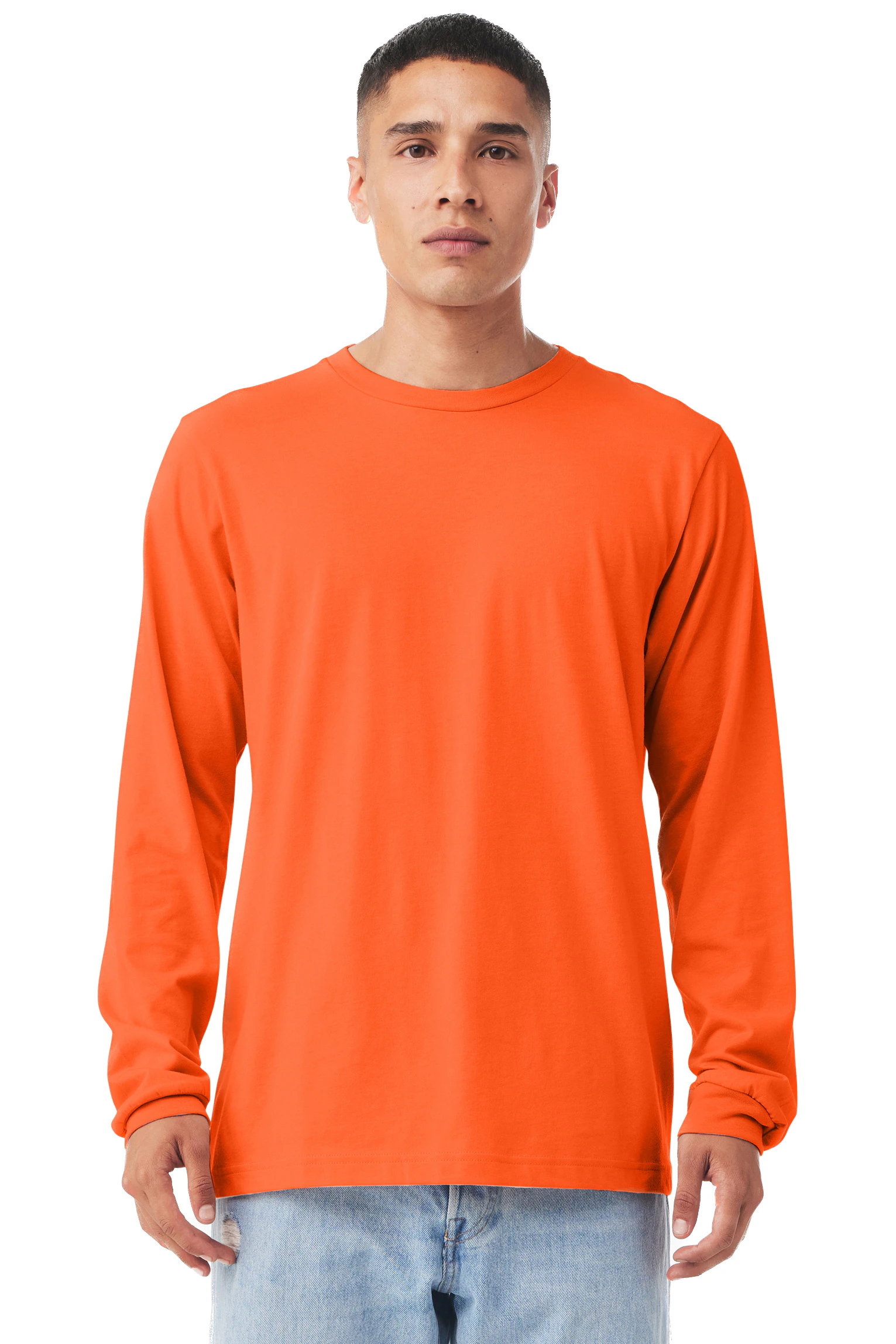 Bella Canvas Unisex Jersey Long Sleeve T Shirt 3501 Orange | Jiffy