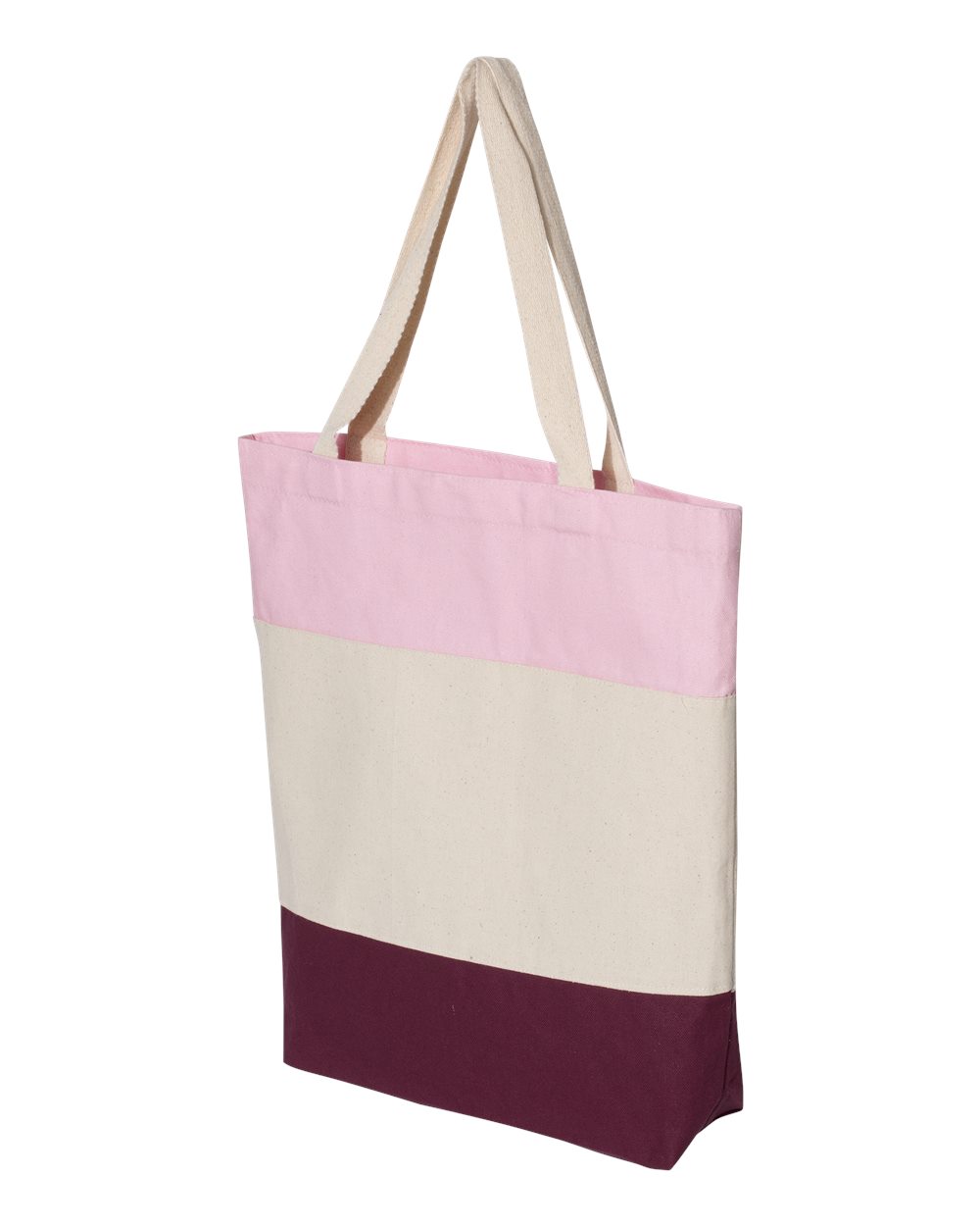 Q-Tees Q125900 Maroon / Natural / Light Pink