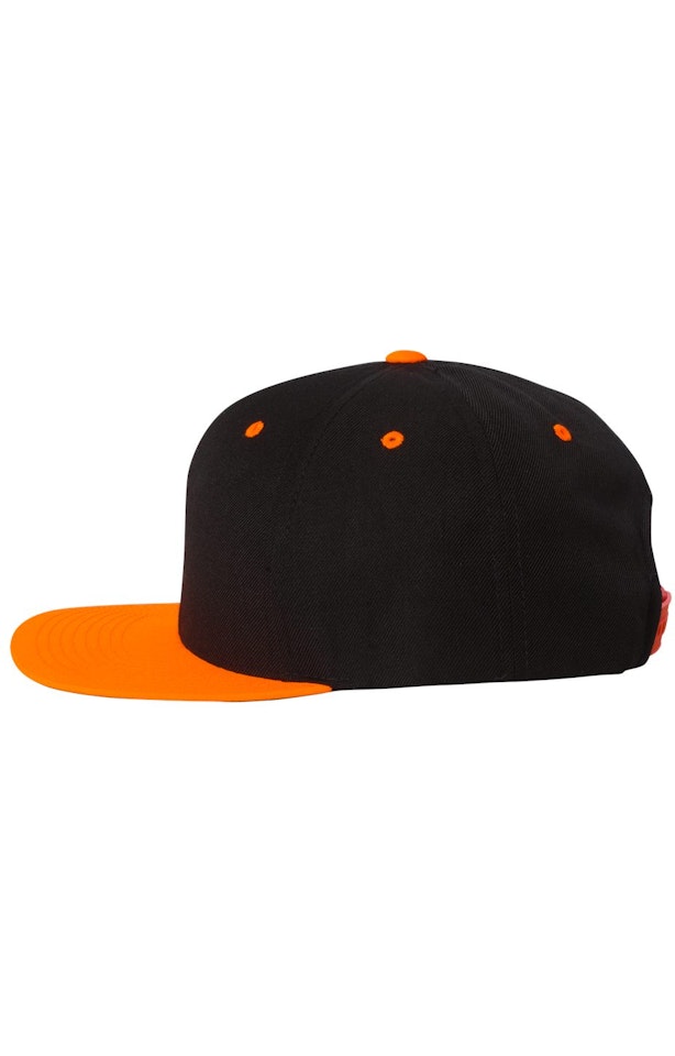 Yupoong 6089 Black / Neon Orange