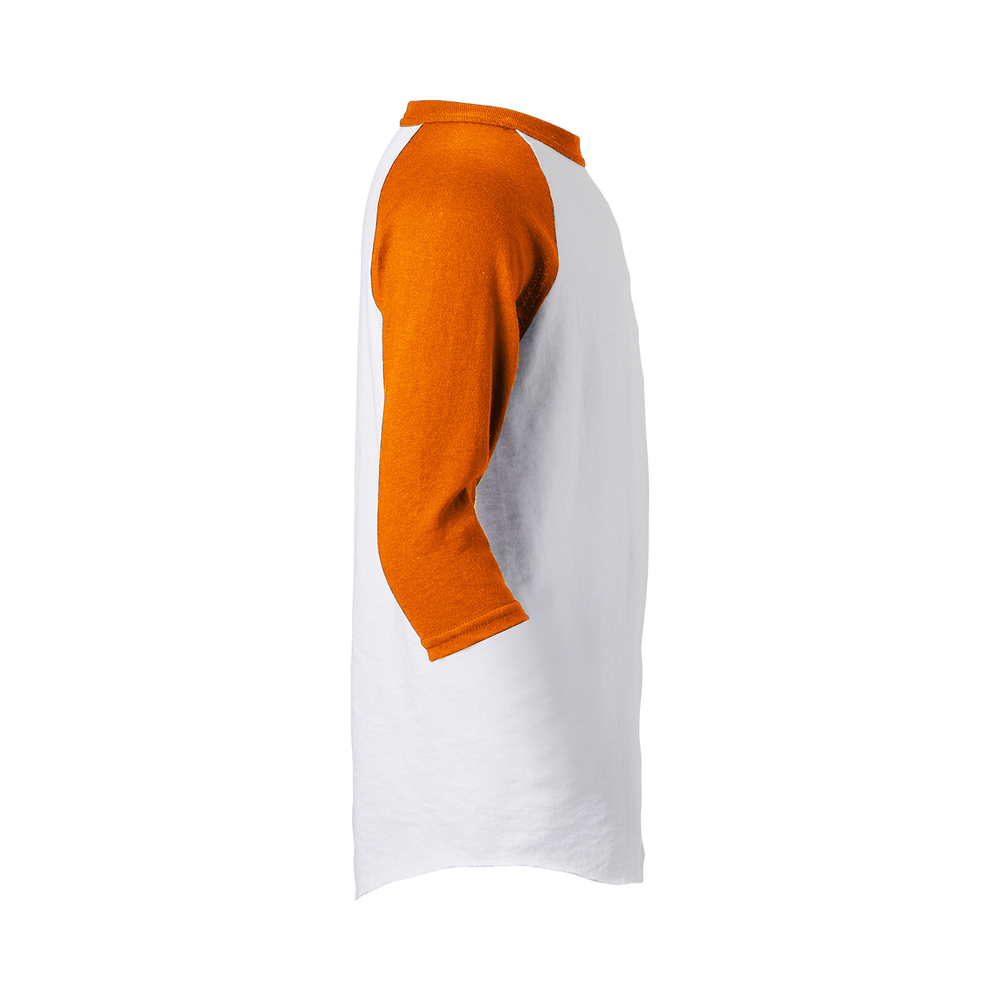 Soffe Youth Raglan Baseball Tee B209 White / Orange | Jiffy