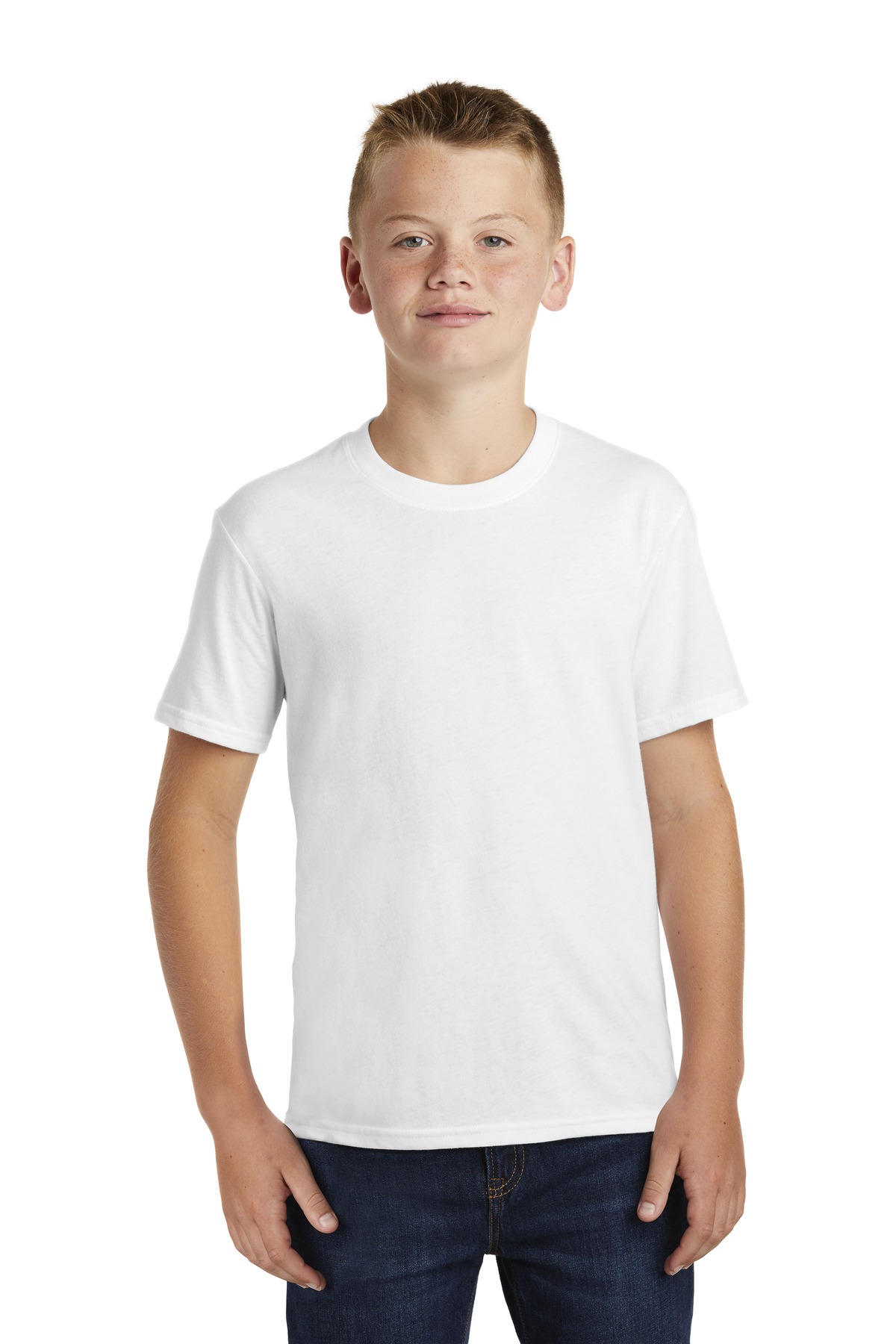 Port & Company Youth Fan Favorite Blend Tee Pc455 Y White | Jiffy