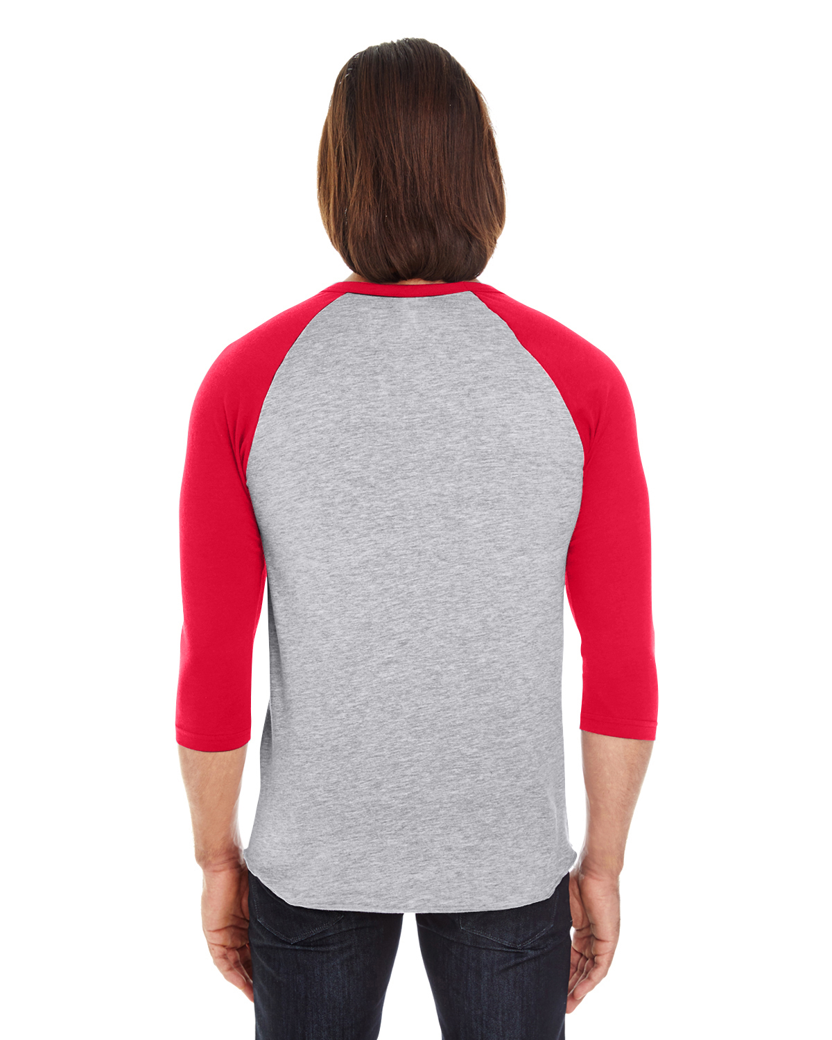 American Apparel BB453W Heather Gray / Red