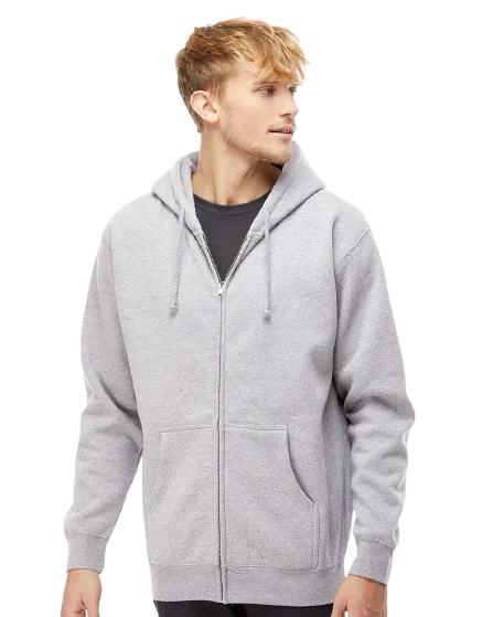 Independent Trading Unisex Full Zip Hoodie Ind4000 Z Gray