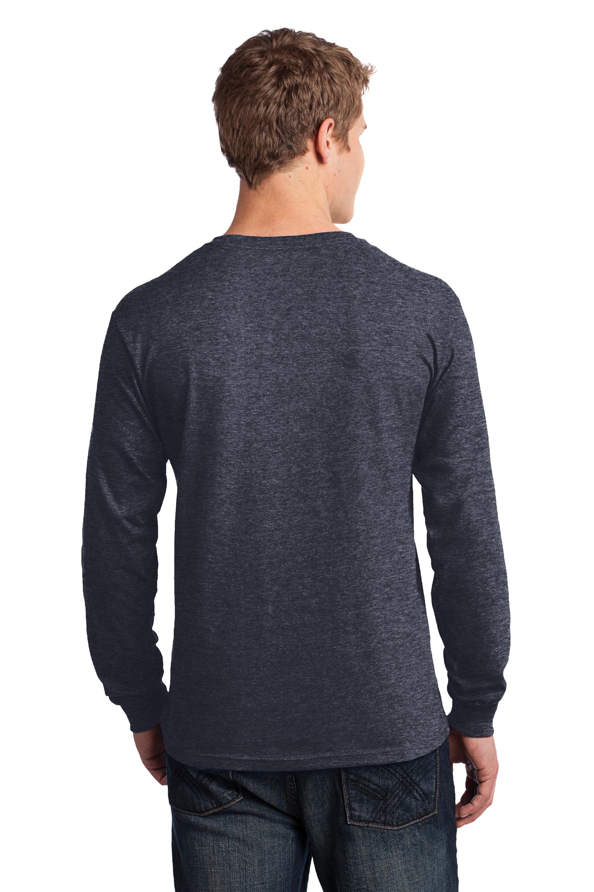Port & Company PC54LS Heather Navy