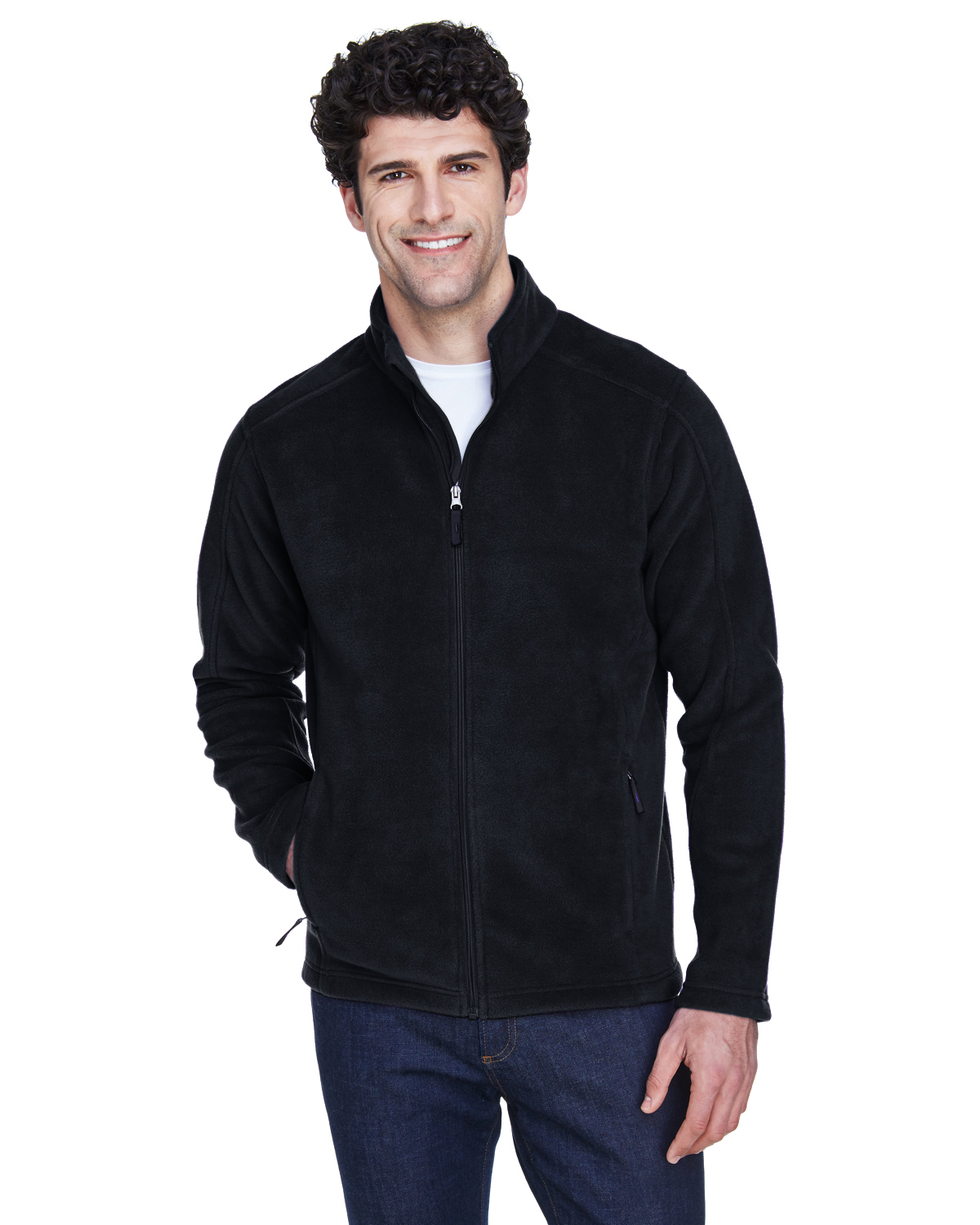 Core365 Men's Journey Fleece Jacket 88190 Black | Jiffy