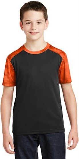 Sport-Tek YST371 Black / Neon Orange