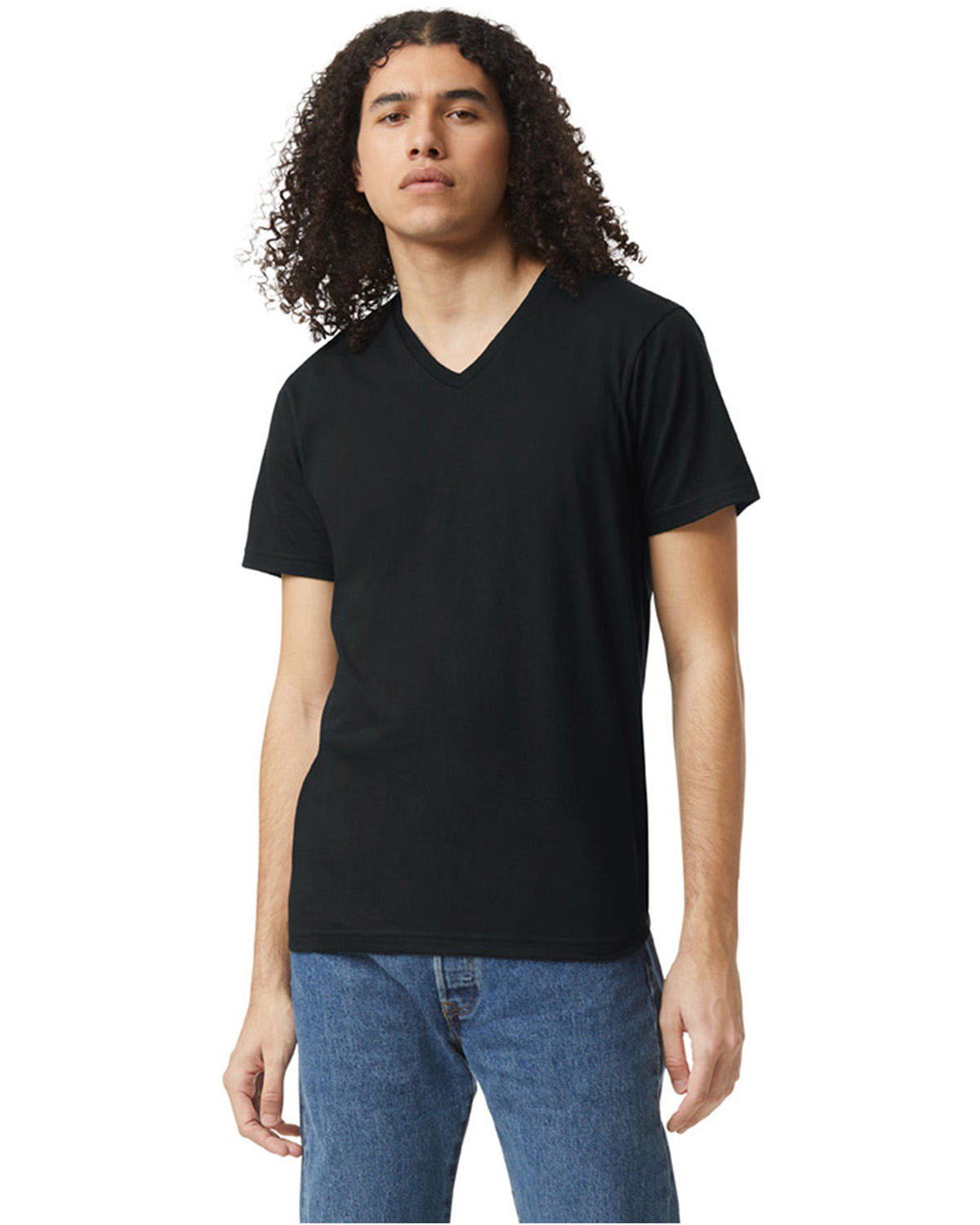 American Apparel Unisex Cvc V Neck T Shirt 2006 Cvc Black | Jiffy
