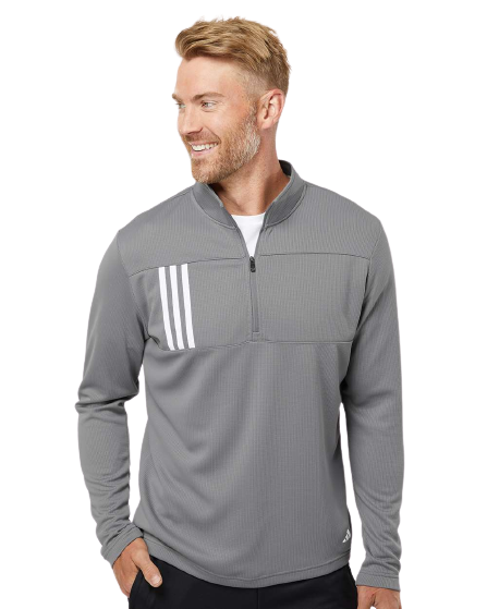 Adidas Unisex 3 Stripes Double Knit Quarter Zip Pullover