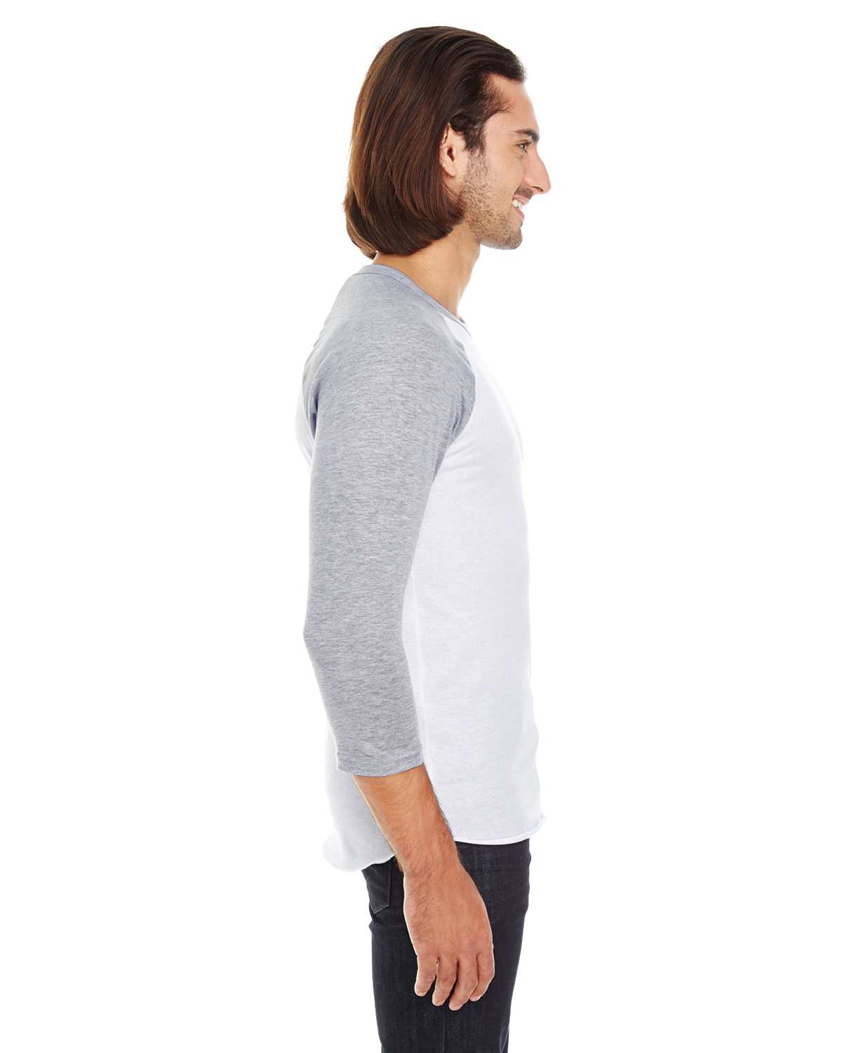 American Apparel BB453W White / Heather Gray