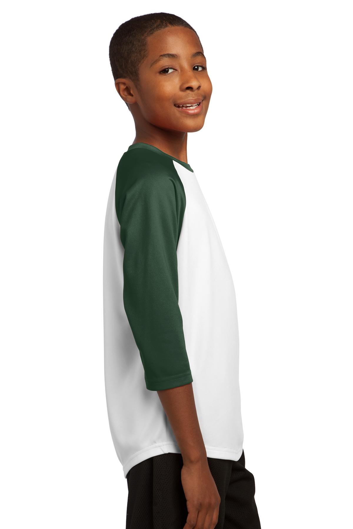Sport-Tek YST205 White / Forest Green