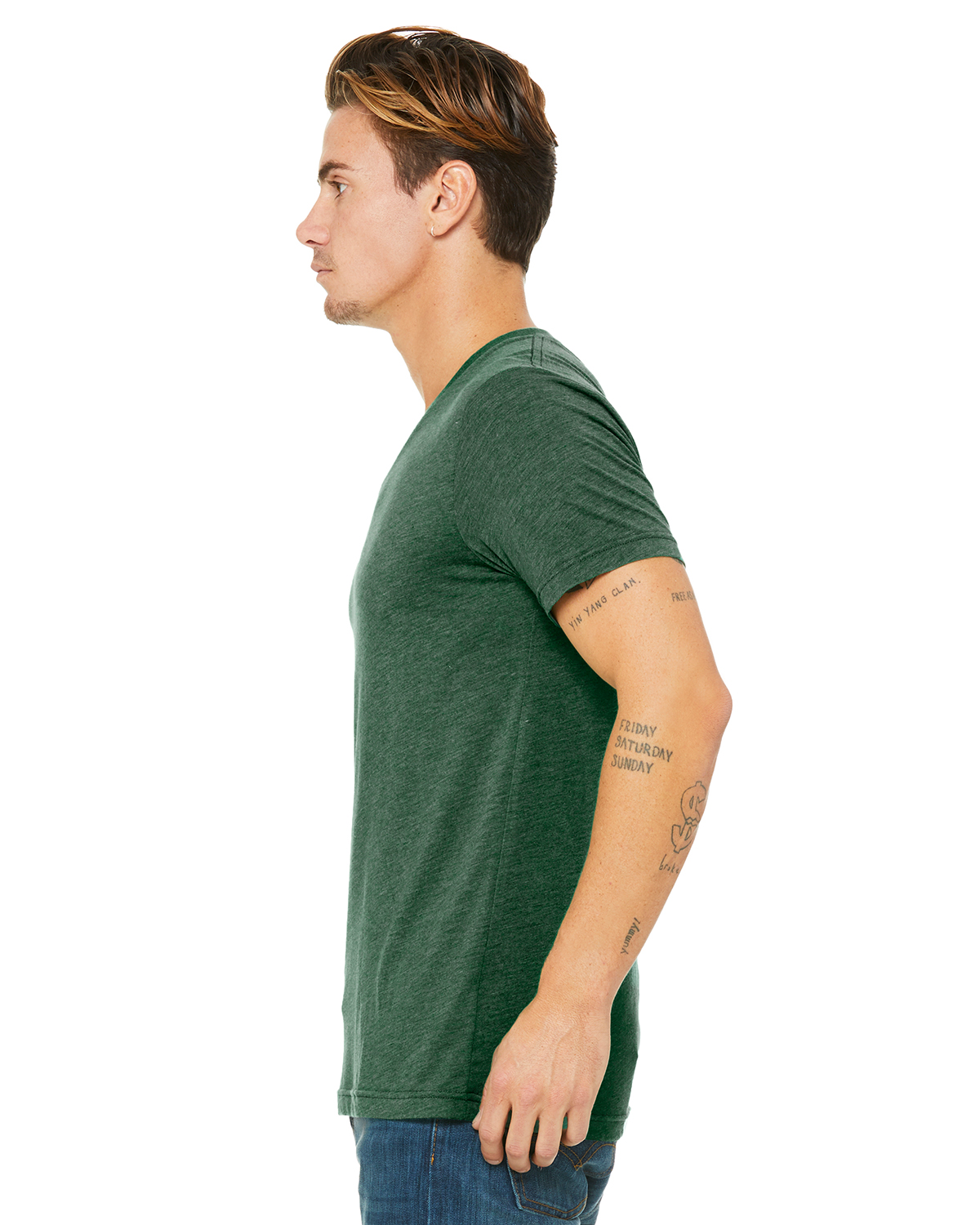 Bella + Canvas 3415C Grass Green Triblend