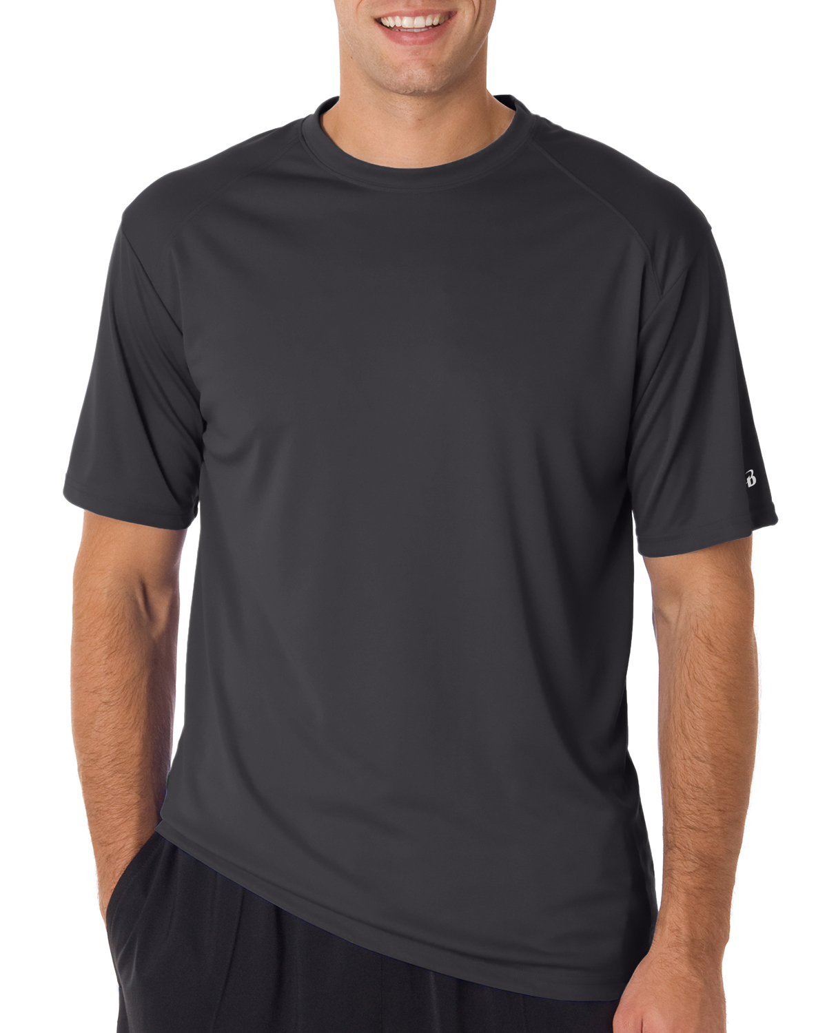 Badger B Core Sport Shoulders T Shirt 4120 Graphite | Jiffy