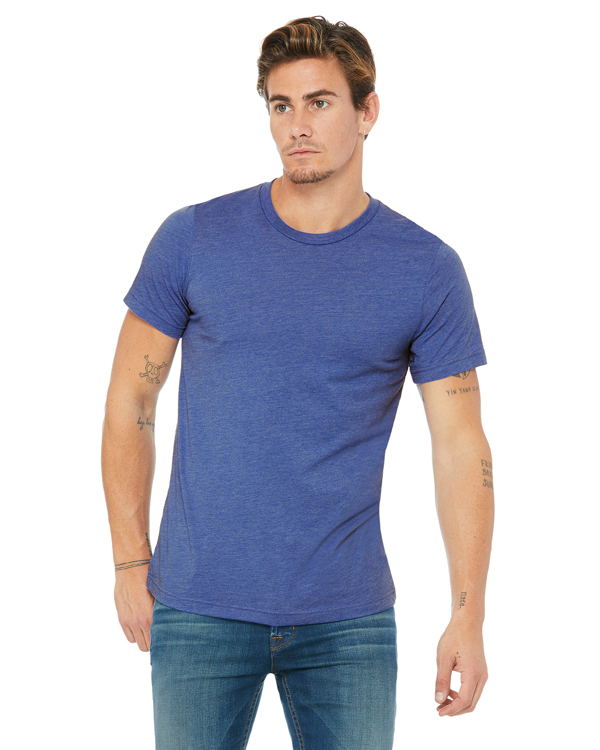 Bella Canvas Unisex Heather Cvc T Shirt 3001 Cvc Heather True Royal | Jiffy