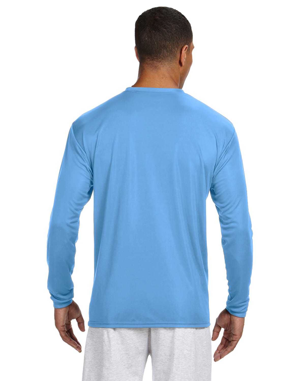 A4 Men's Cooling Performance Long Sleeve T Shirt N3165 Light Blue 