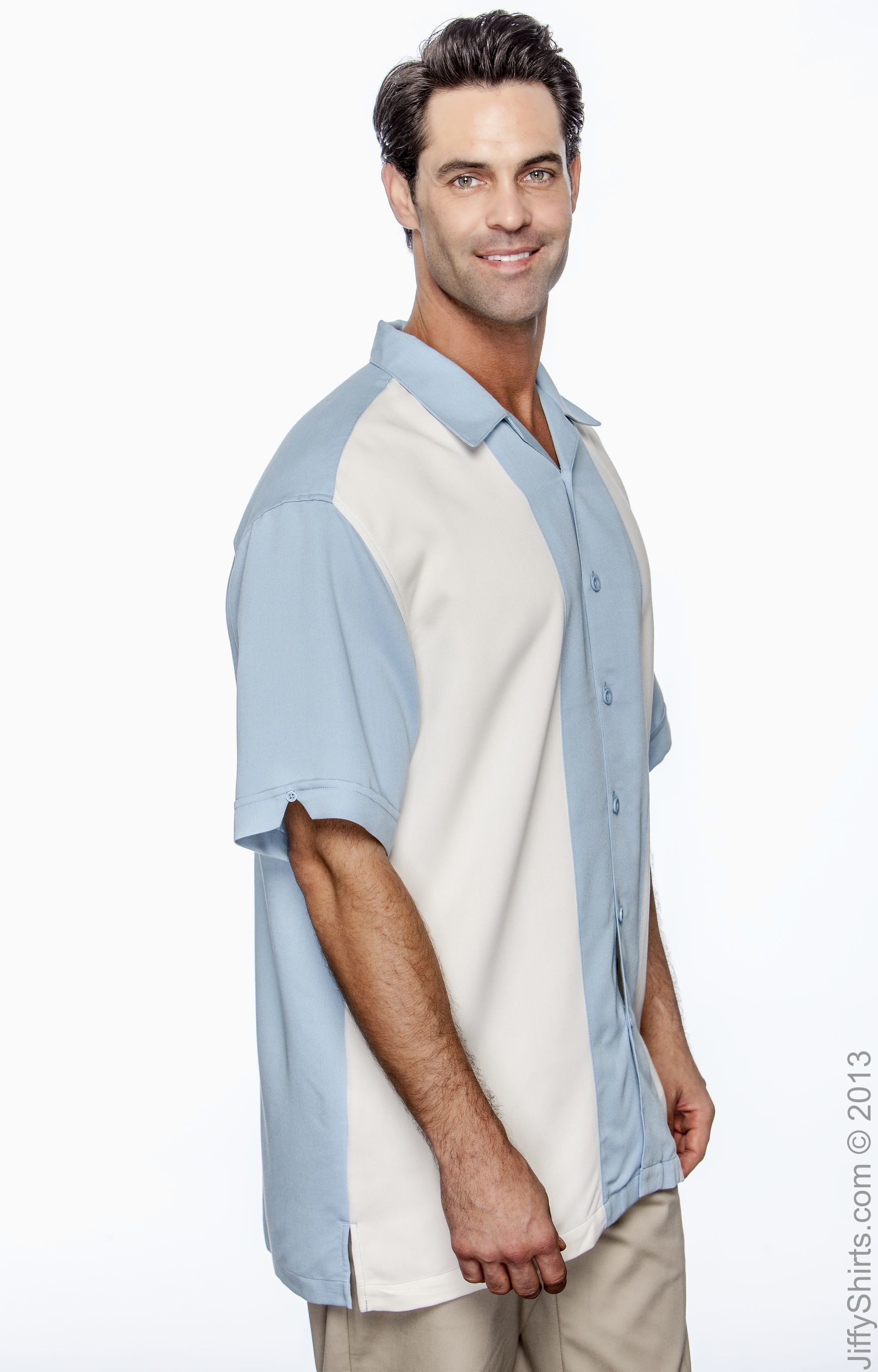 Harriton M575 Cloud Blue / Creme