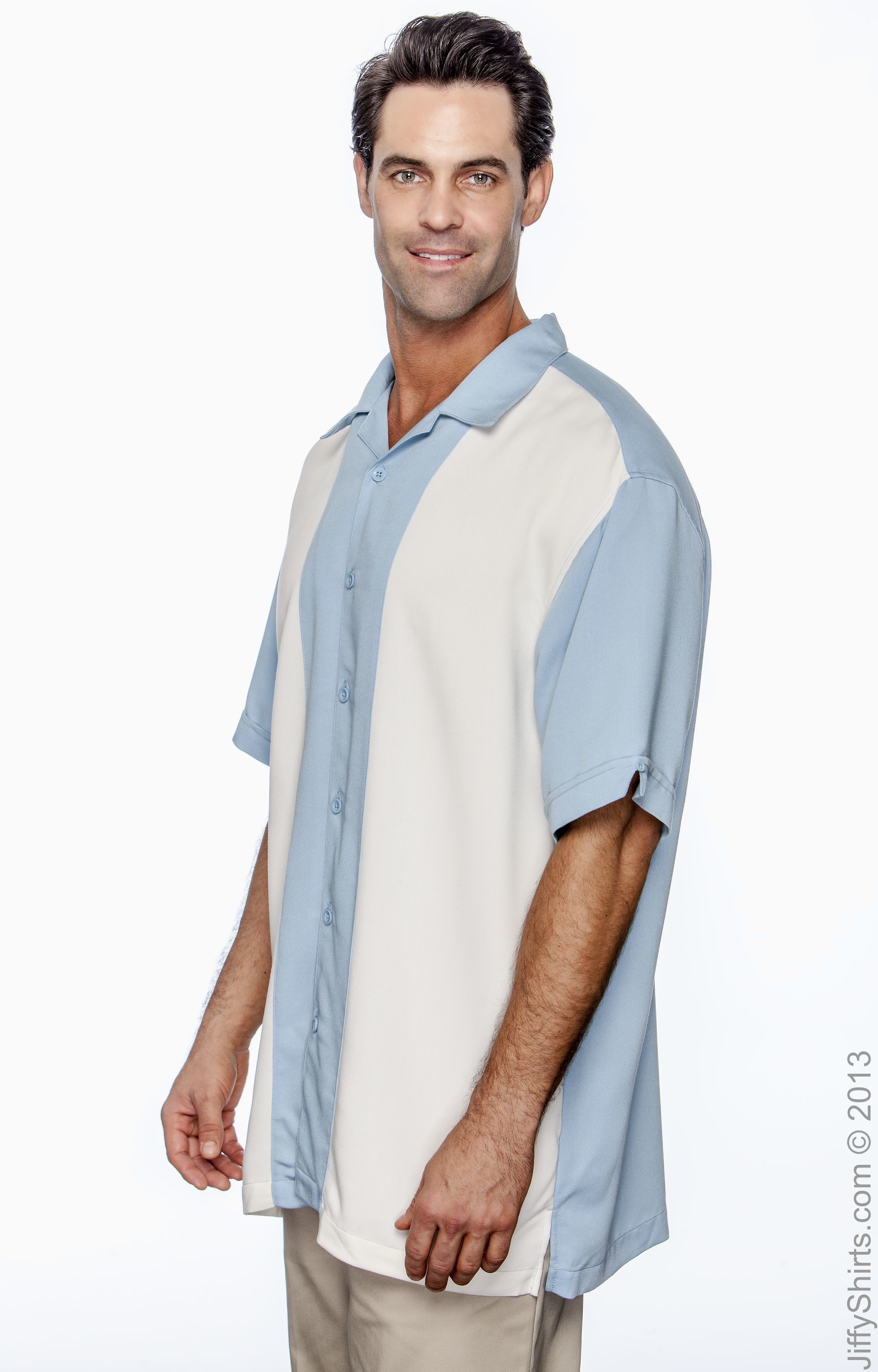 Harriton M575 Cloud Blue / Creme