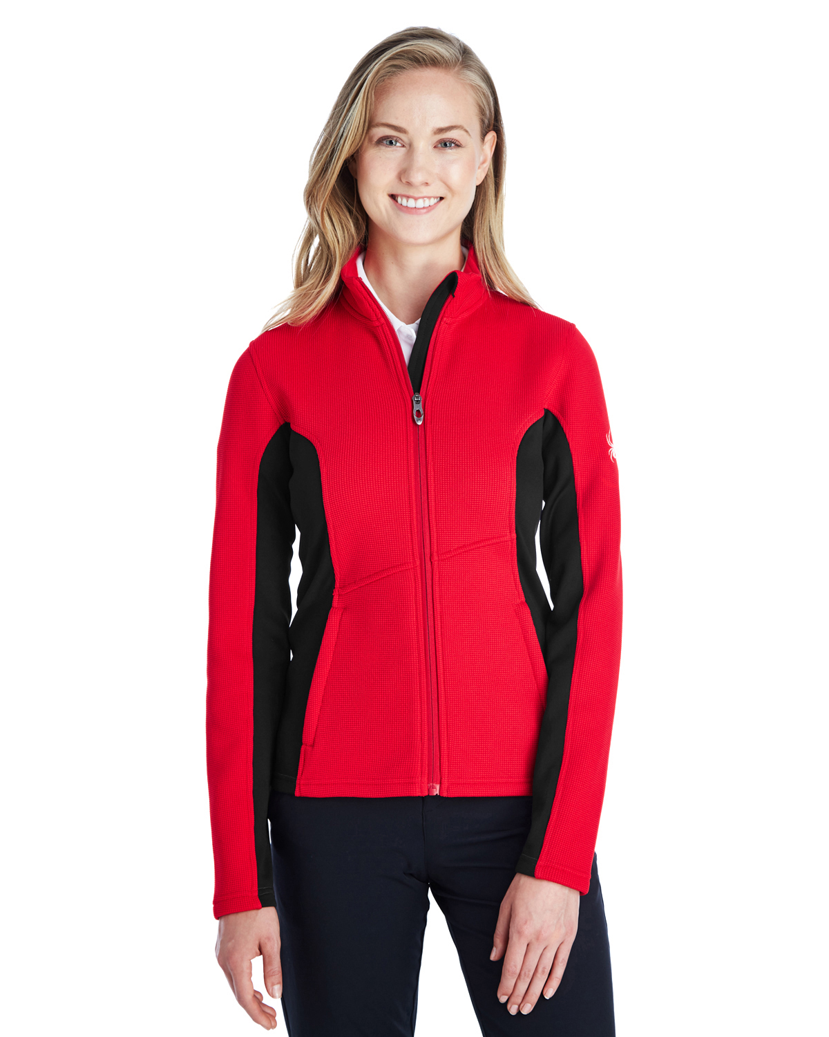 Spyder Women s Constant Full Zip Sweater Fleece Jacket 187335 Red Black Jiffy