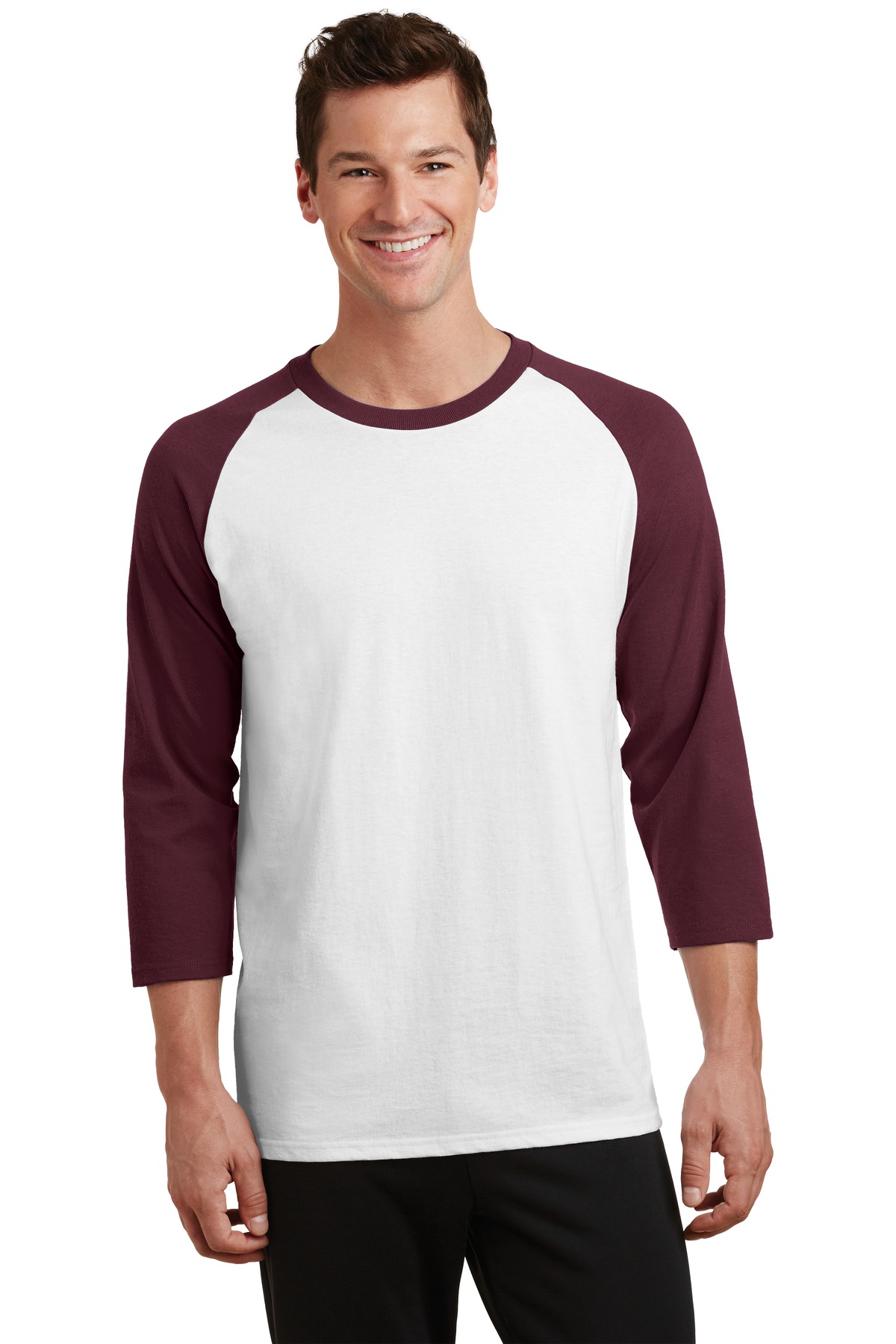 Port & Company PC55RS White / Athletic Maroon