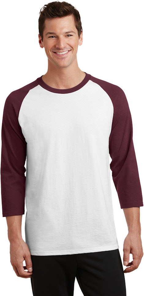Port & Company PC55RS White / Athletic Maroon