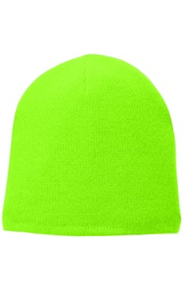 Port Company Fleece Lined Beanie Cap Cp91 L Neon Green Jiffy