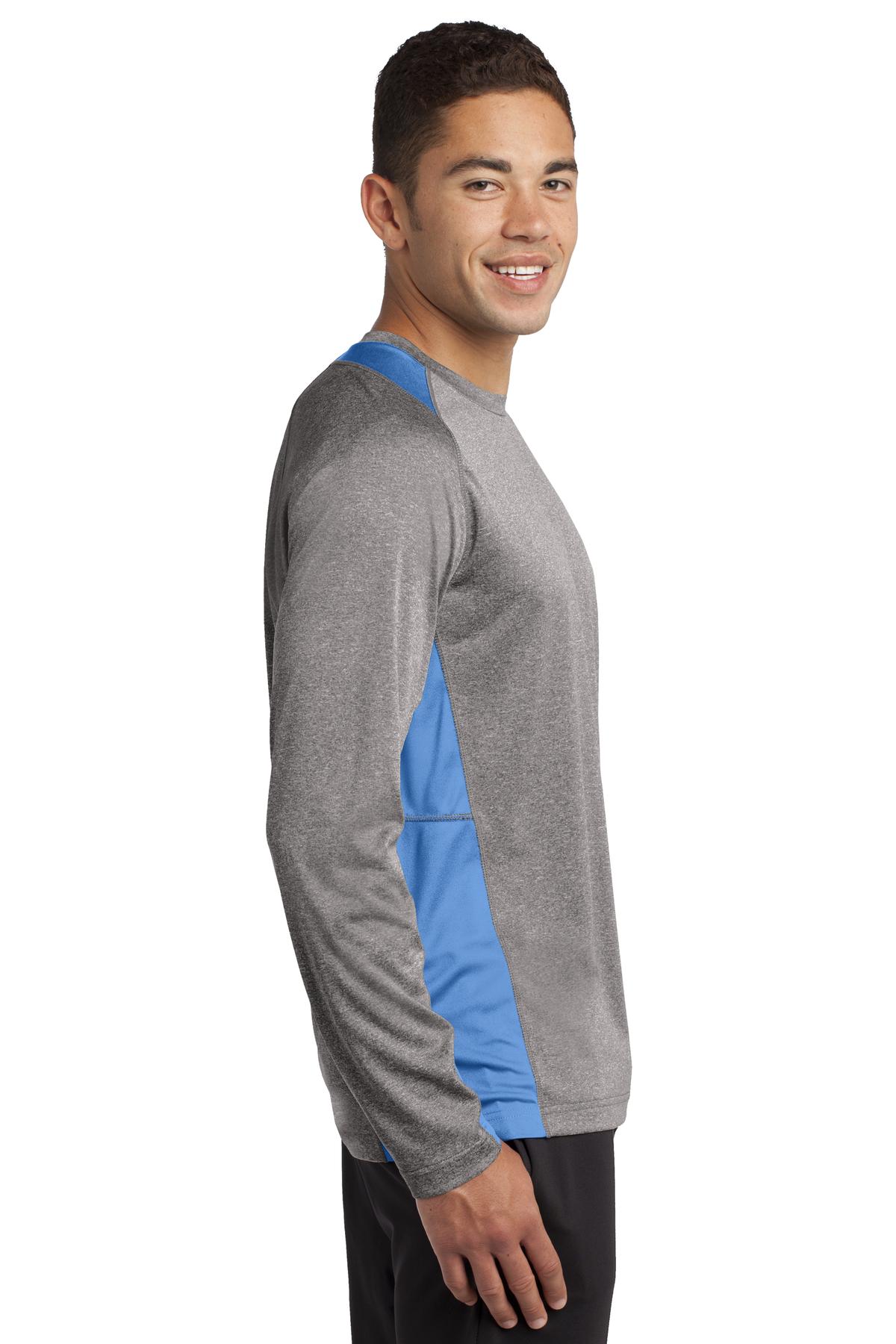 Sport-Tek ST361LS Vintage Heather / Carolina Blue