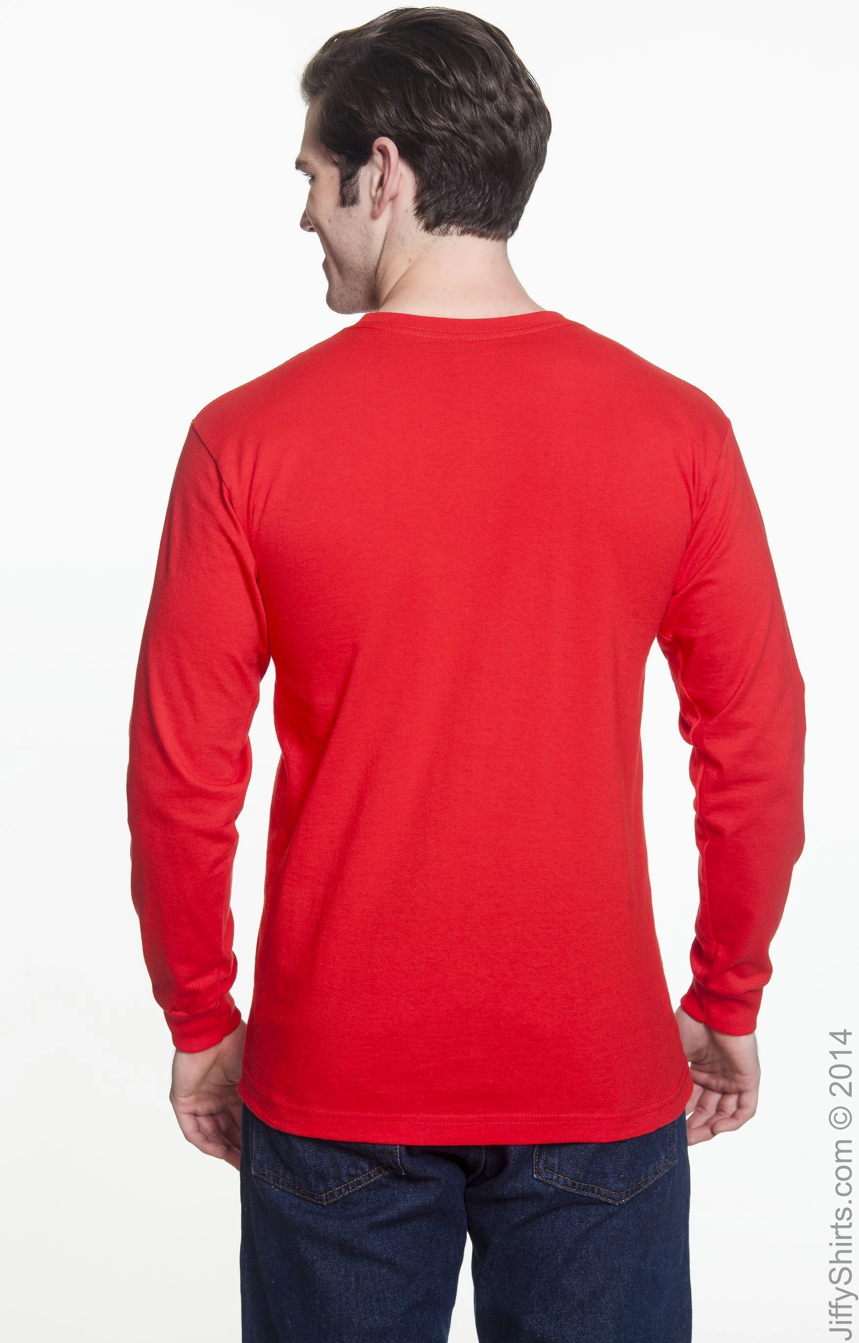 Bayside Unisex Long Sleeve T Shirt Ba5060 Red | Jiffy