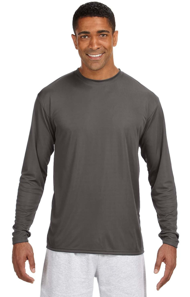 A4 Men's Cooling Performance Long Sleeve T Shirt N3165 Graphite