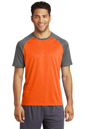 Sport-Tek ST362 Deep Orange Heather / Graphite Heather