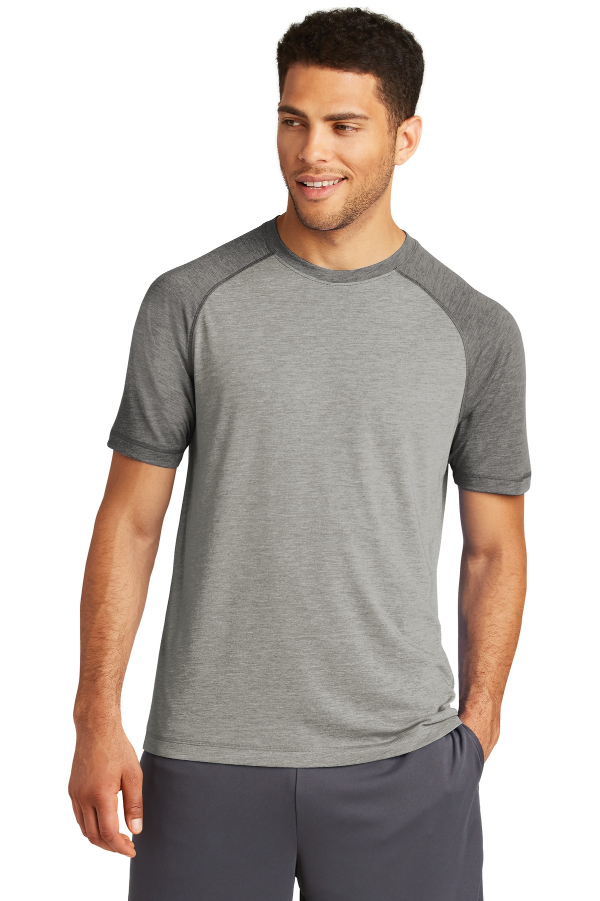 Sport-Tek ST400 Dark Gray Heather / Light Gray Heather