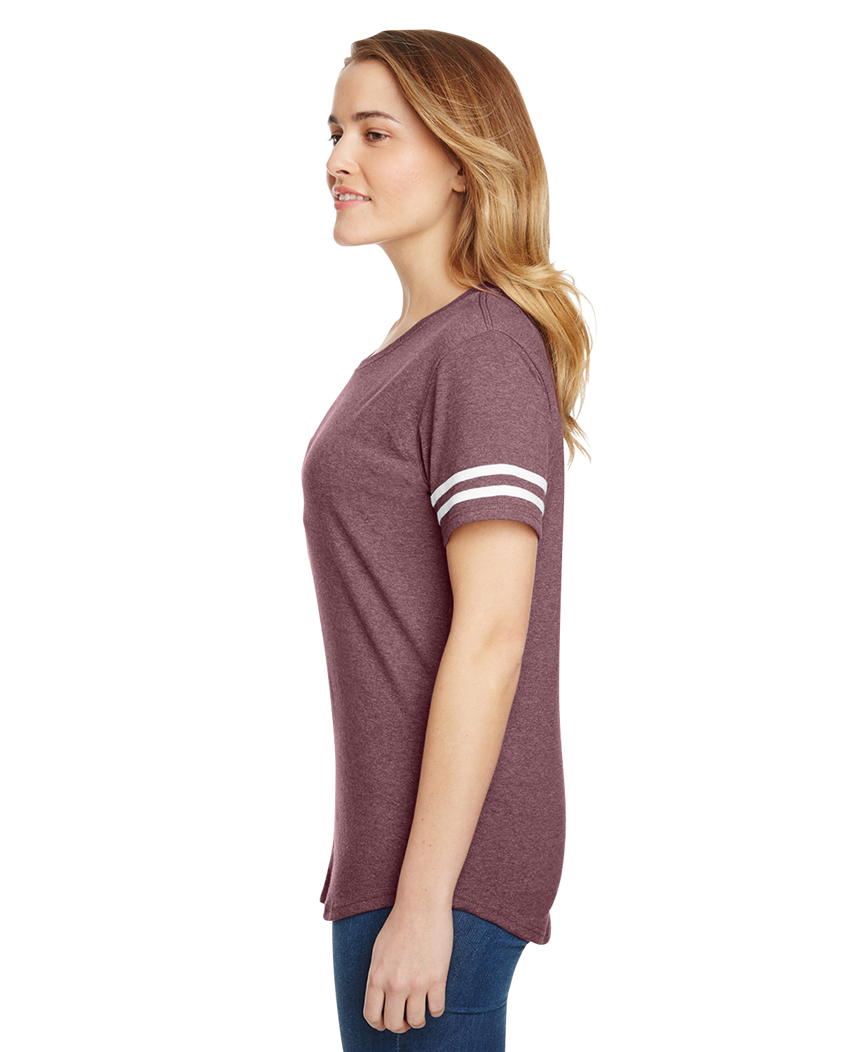 Gildan G500VTL Heather Maroon / White