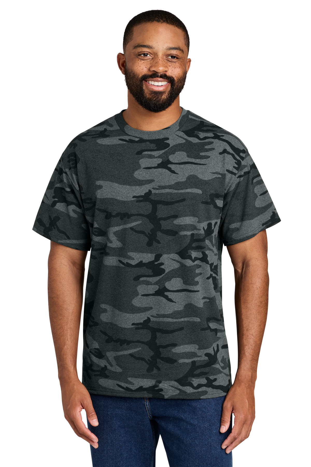 Port & Company PC54C Black Heather Camo