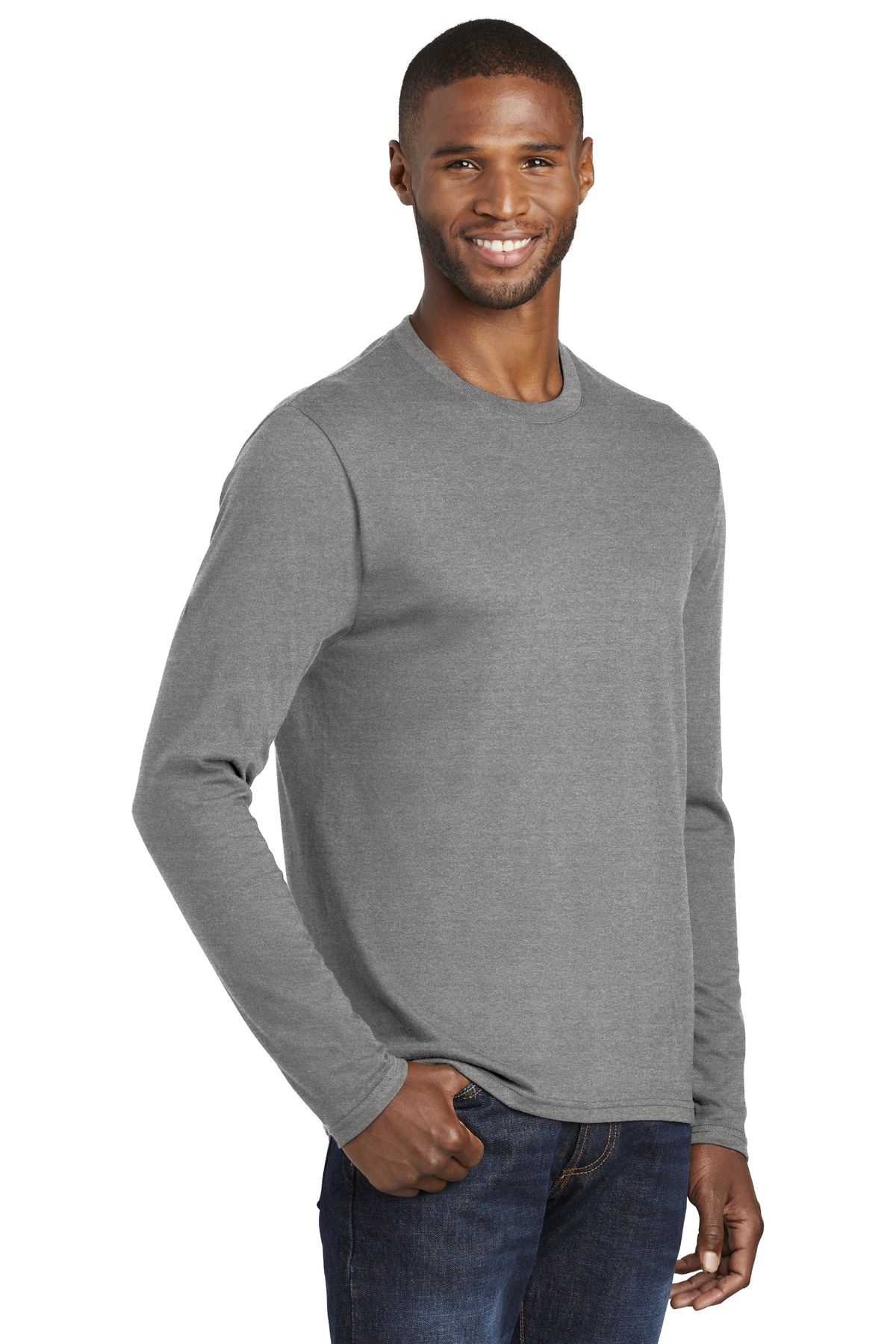 Port & Company PC455LS Graphite Heather