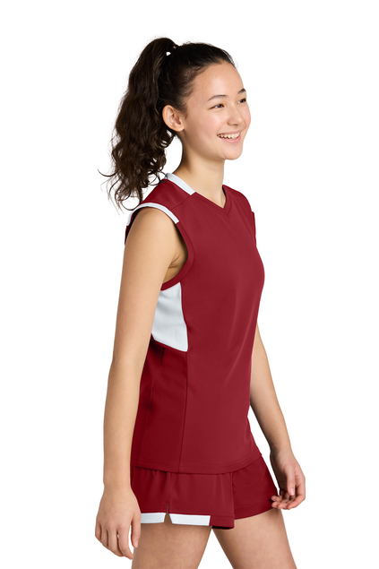 Sport-Tek YST441 Deep Red/ White