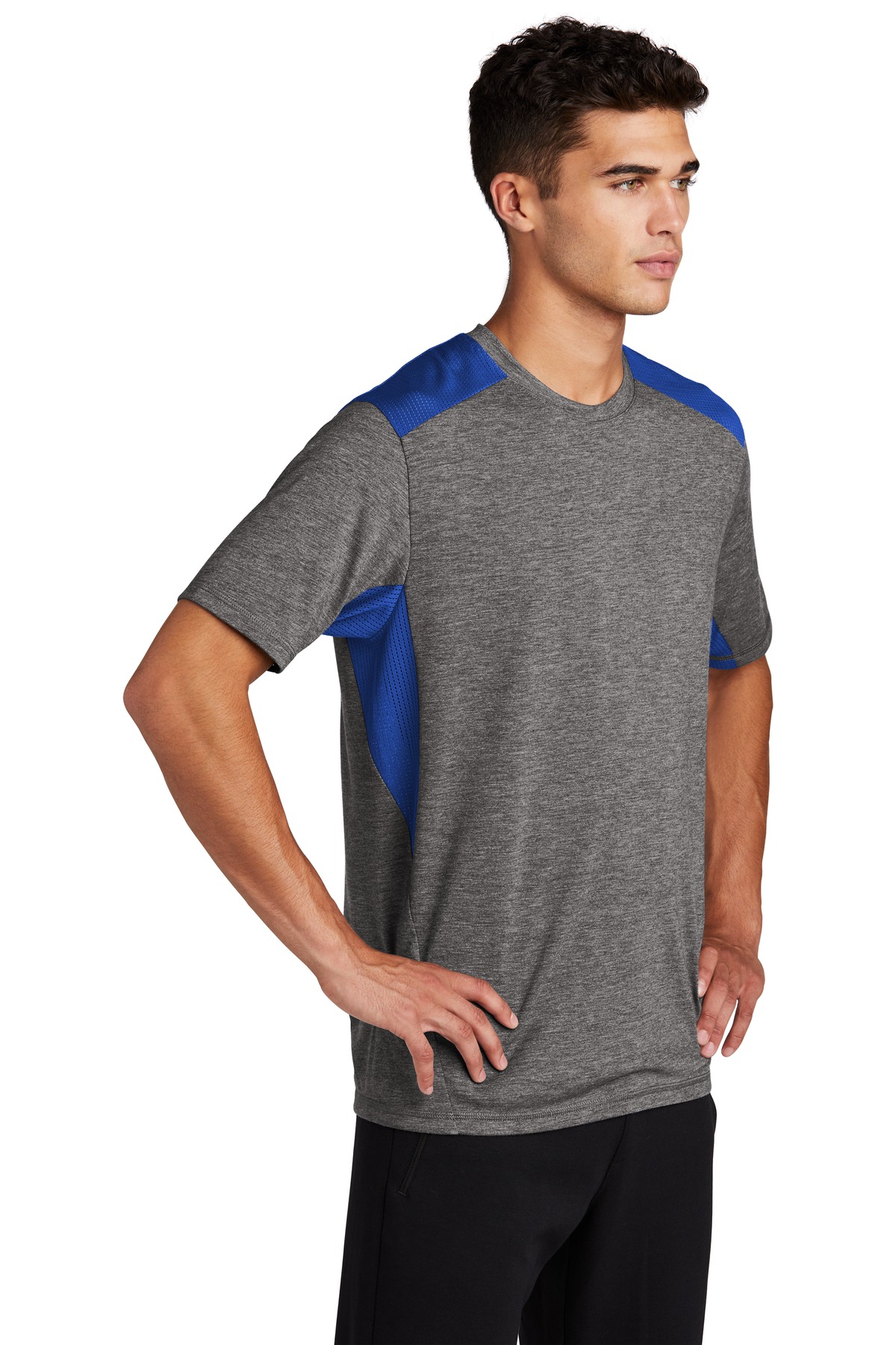 Sport-Tek ST410 True Royal / Dark Gray Heather