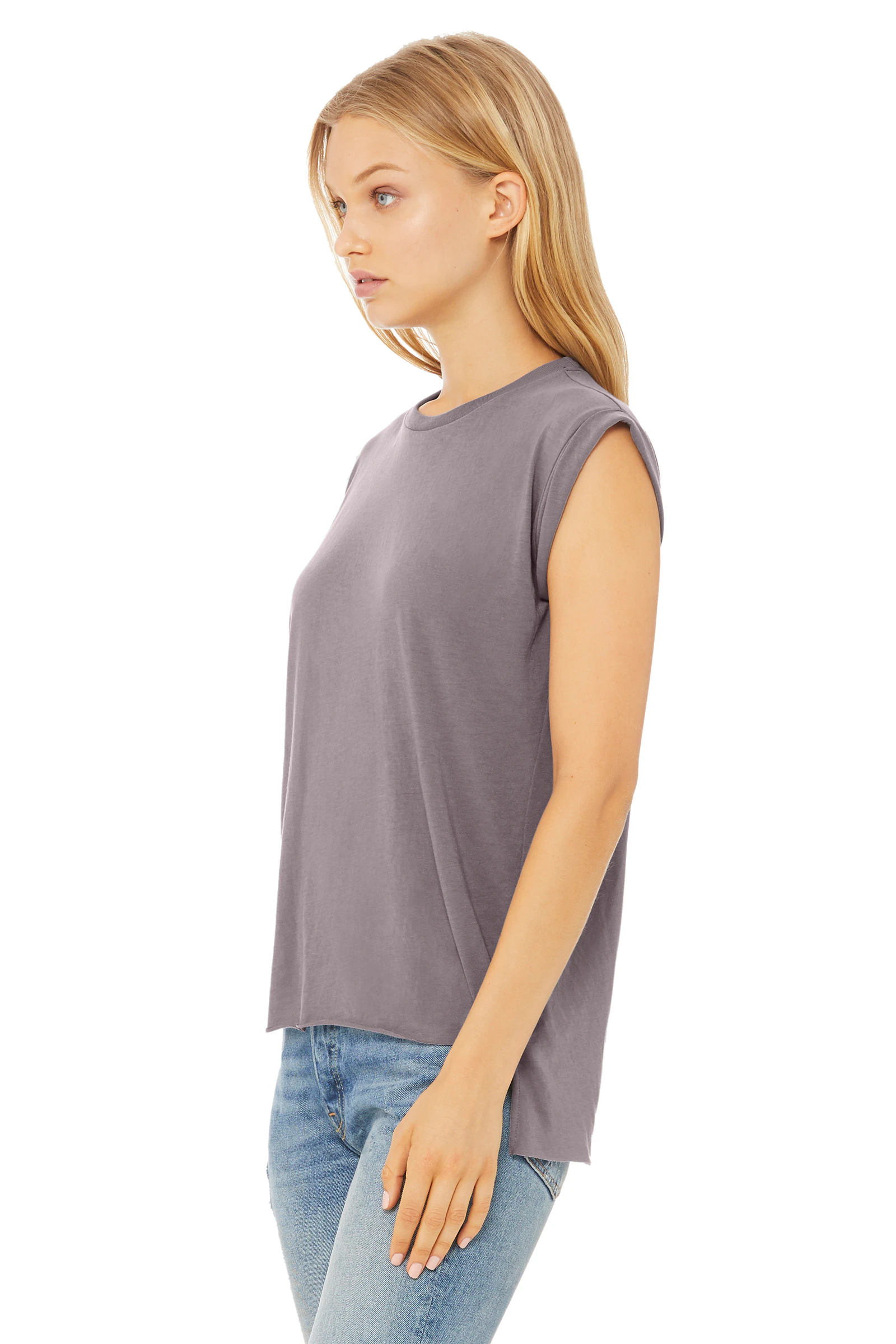 BELLA+CANVAS ® Women's Flowy Muscle Tee With Rolled Cuffs. BC8804