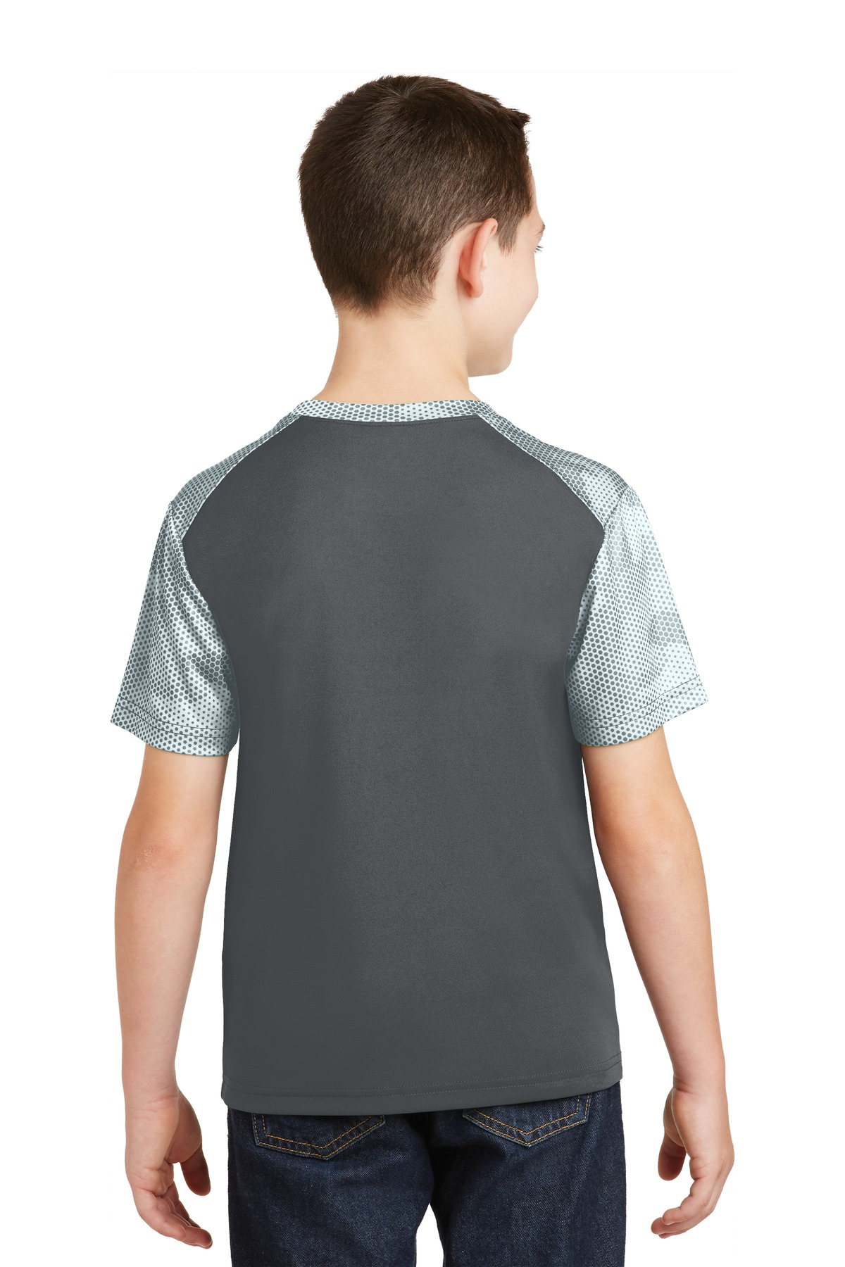 Sport-Tek YST371 Iron Gray / White