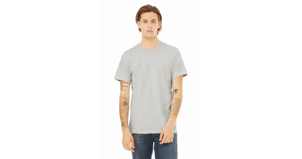 Bella Canvas Unisex Jersey T Shirt 3001 C Silver | Jiffy