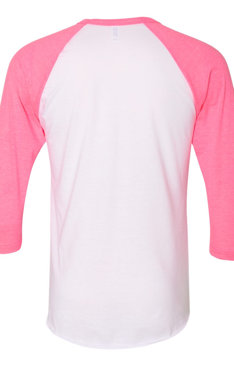 American Apparel BB453W White / Neon Heather Pink