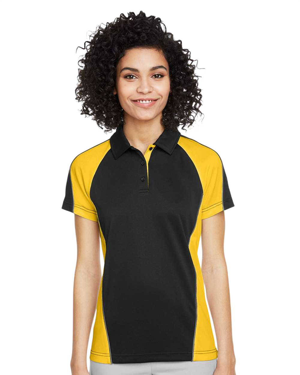 Harriton M385W Black / S Yellow / Dark Ch