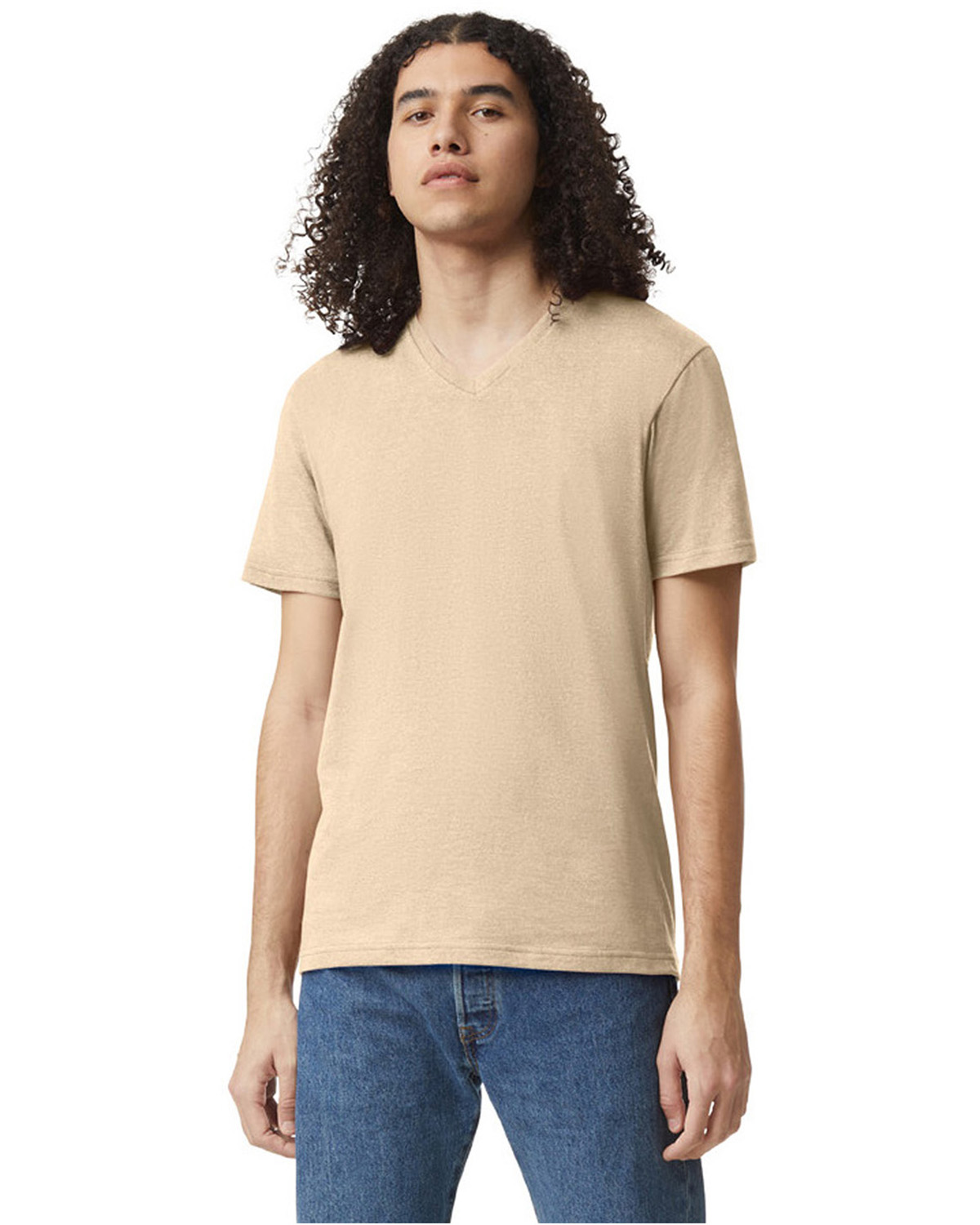 American Apparel Unisex Cvc V Neck T Shirt 2006 Cvc Bone | Jiffy