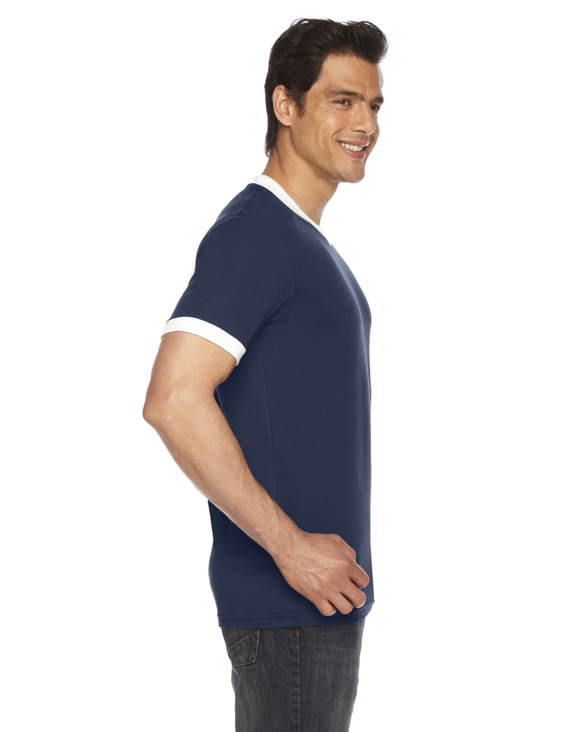 American Apparel BB410W Navy / White