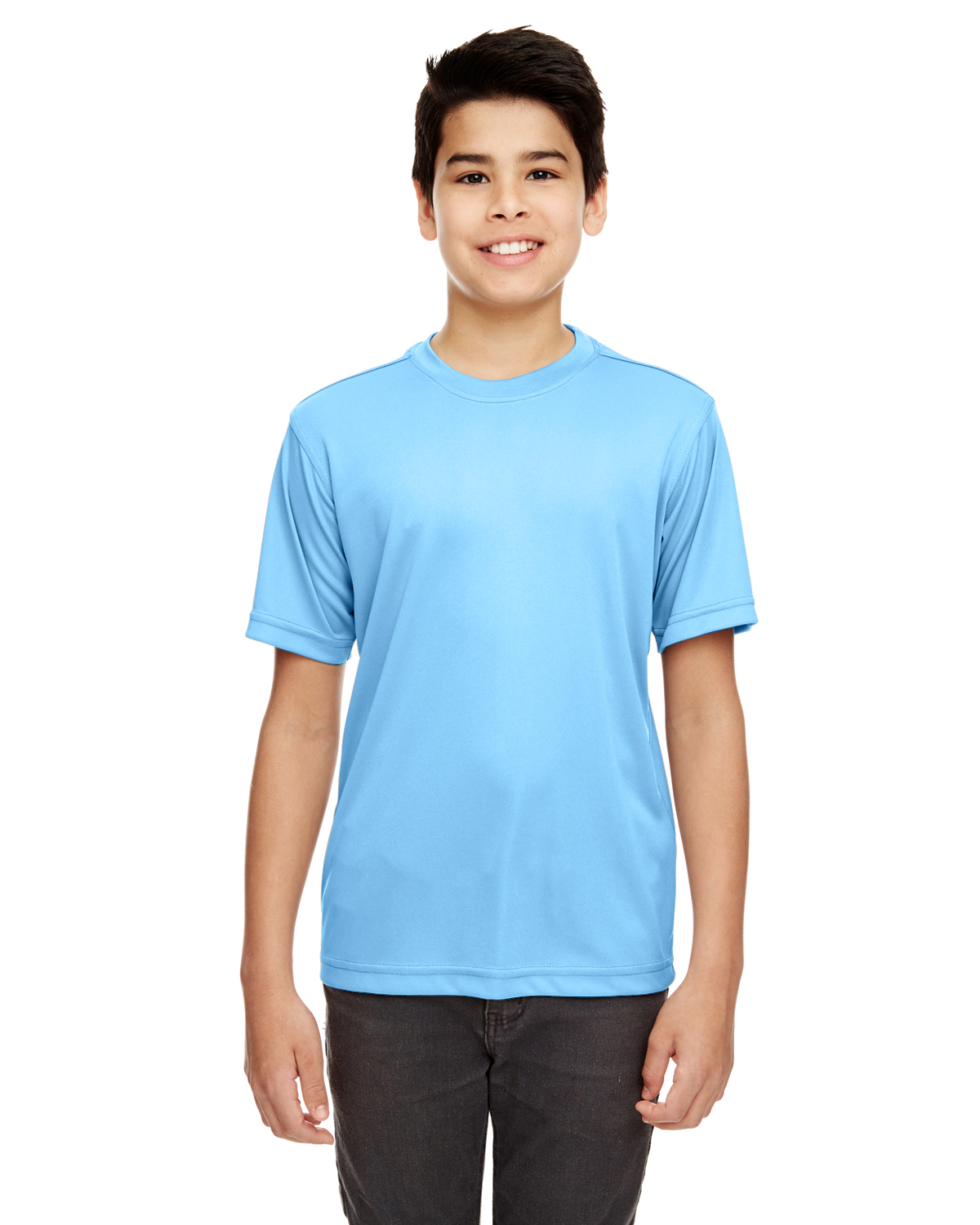UltraClub 8620Y Youth Cool Dry Basic Performance T Shirt Columbia Blue M