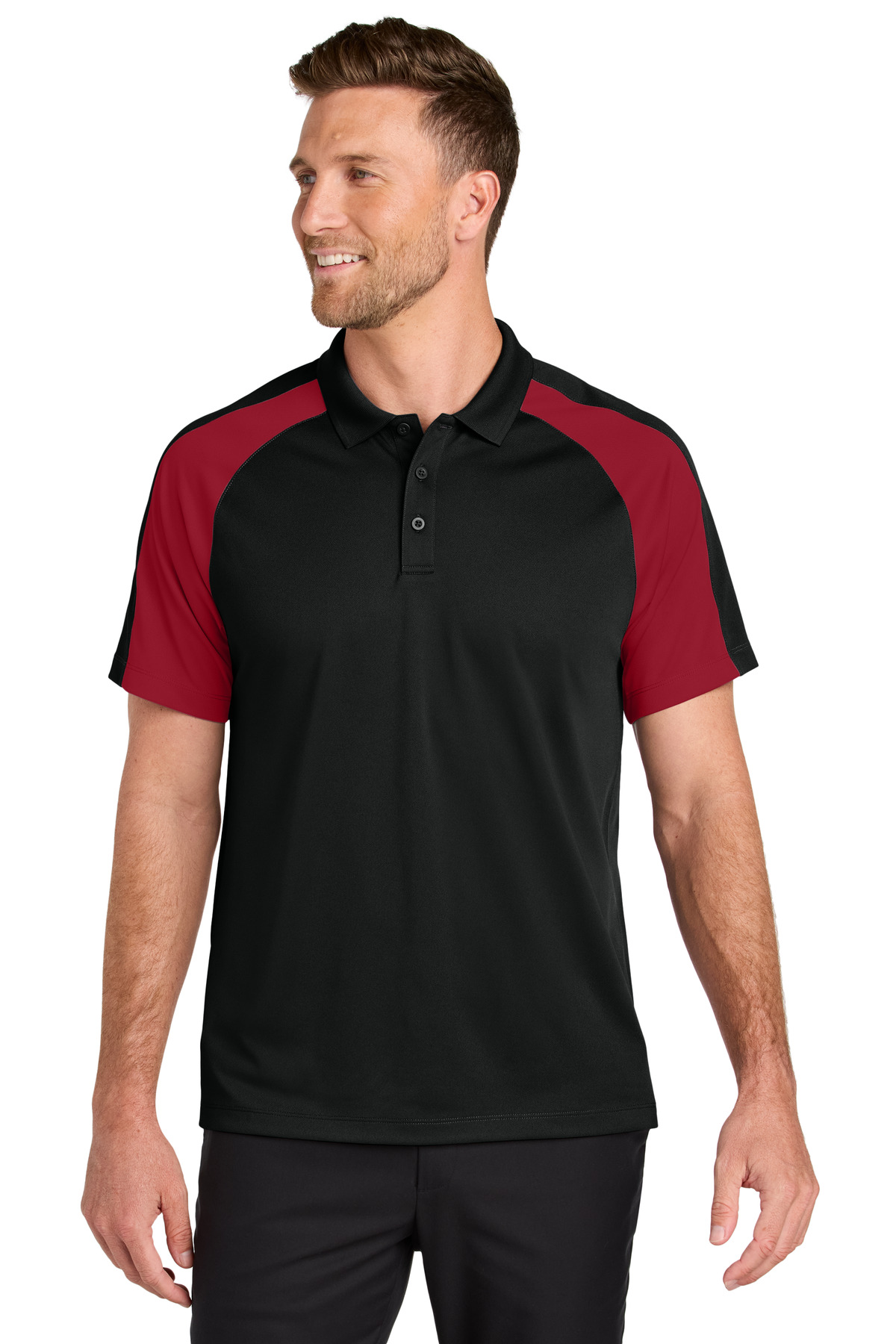 Port Authority K247 Deep Black / Rich Red