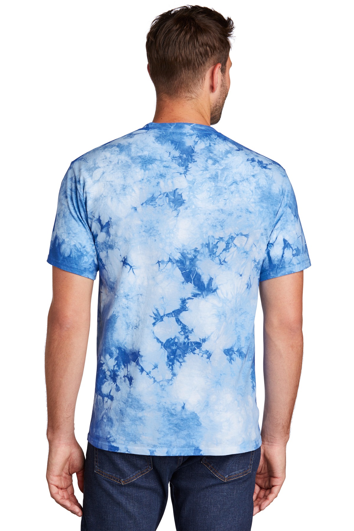 Port & Company Unisex Crystal Tie Dye Tee Pc145 Sky Blue | Jiffy