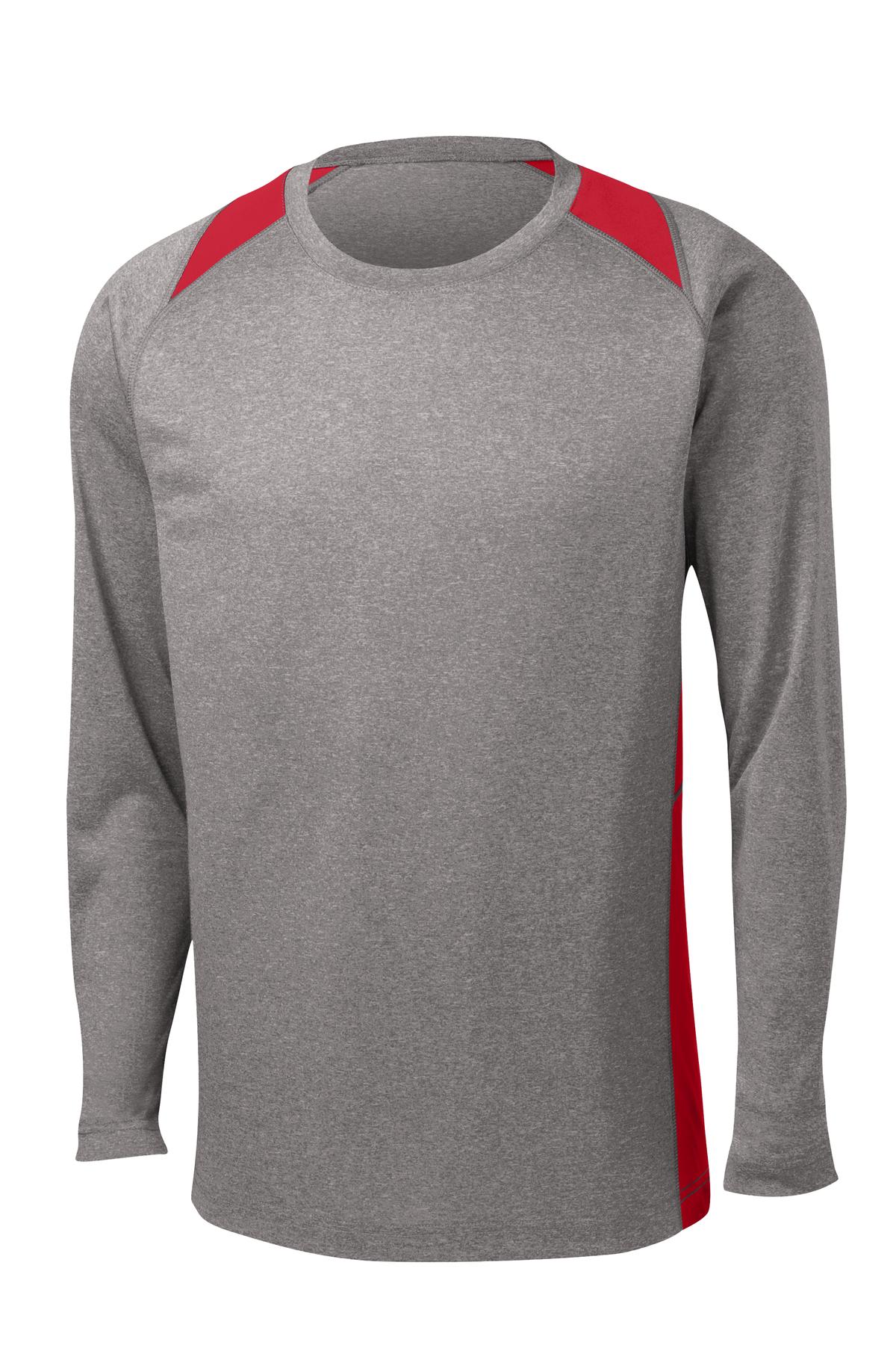 Sport-Tek ST361LS Vintage Heather / True Red