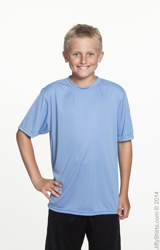 A4 Youth Cooling Performance T Shirt Nb3142 Light Blue Jiffy