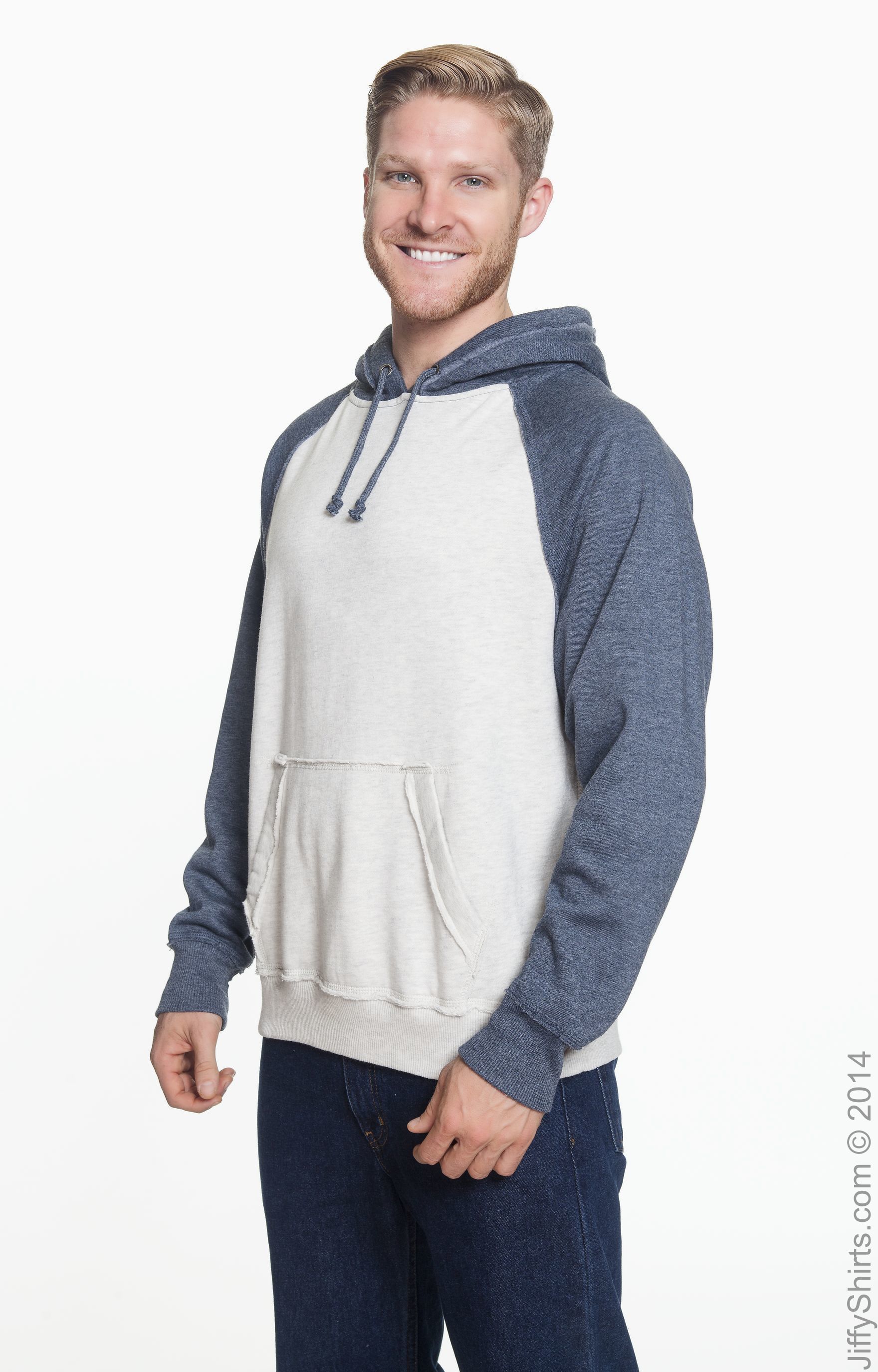 J America JA8885 Oatmeal Heather / Vintage Navy