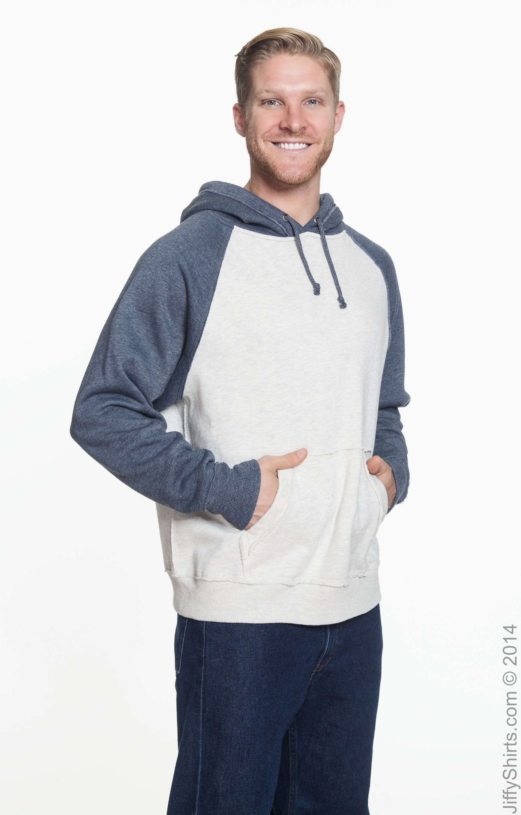 J America JA8885 Oatmeal Heather / Vintage Navy